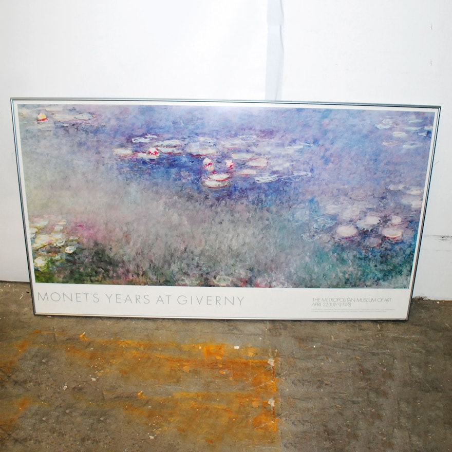 Offset Lithographic Print of "Monet's Years At Giverny" 1978 Exhibition Poster