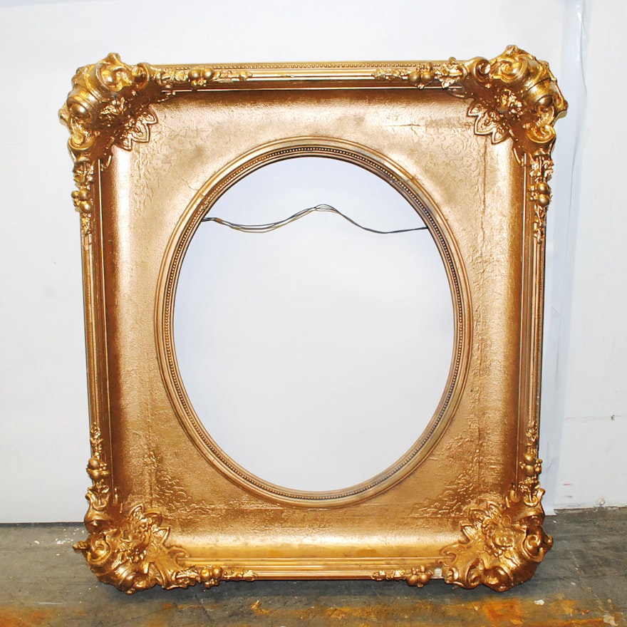 Antique Gold Tone Carved Wood Frame