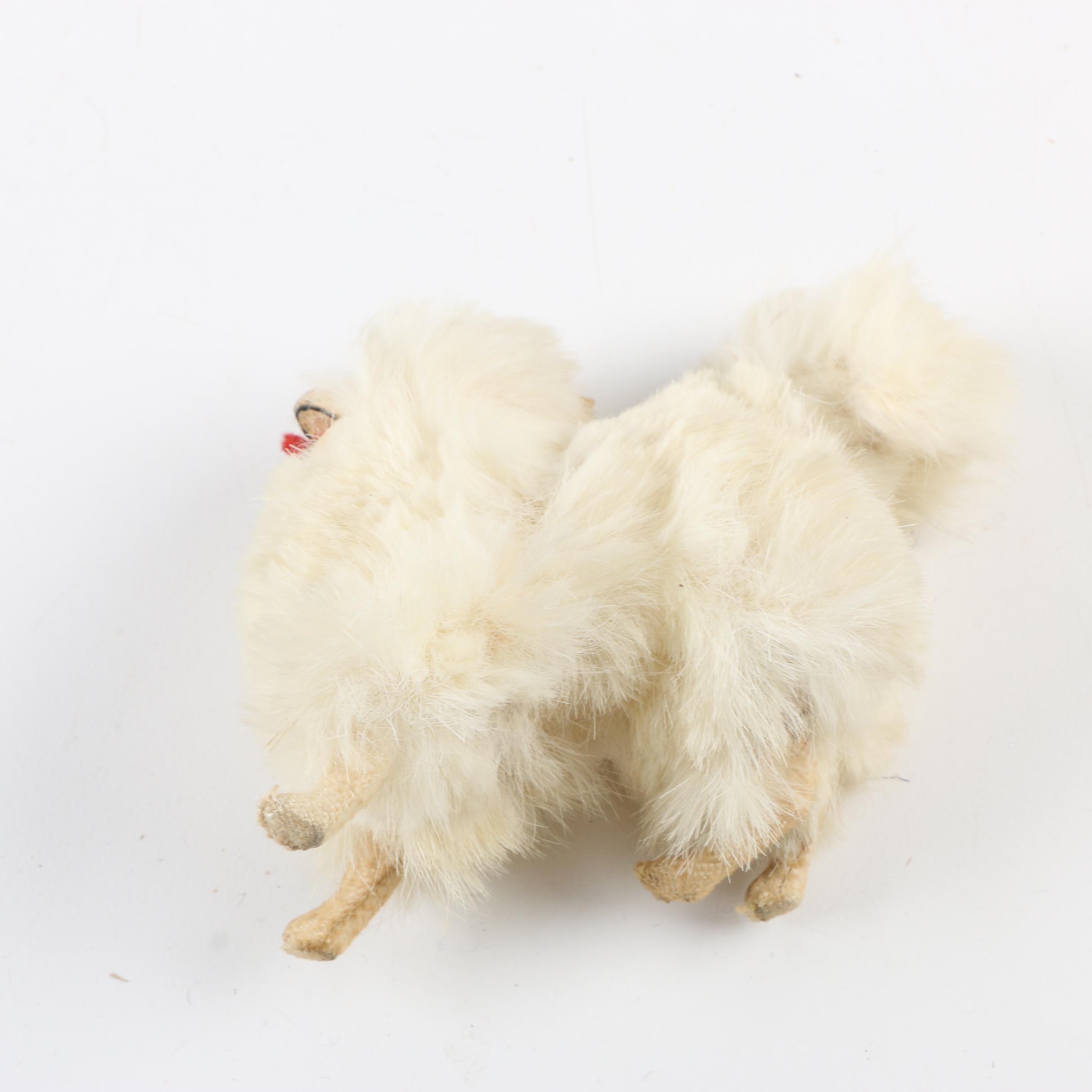 Wooden Doll Furniture with Husky and Terrier Real Fur Figurines