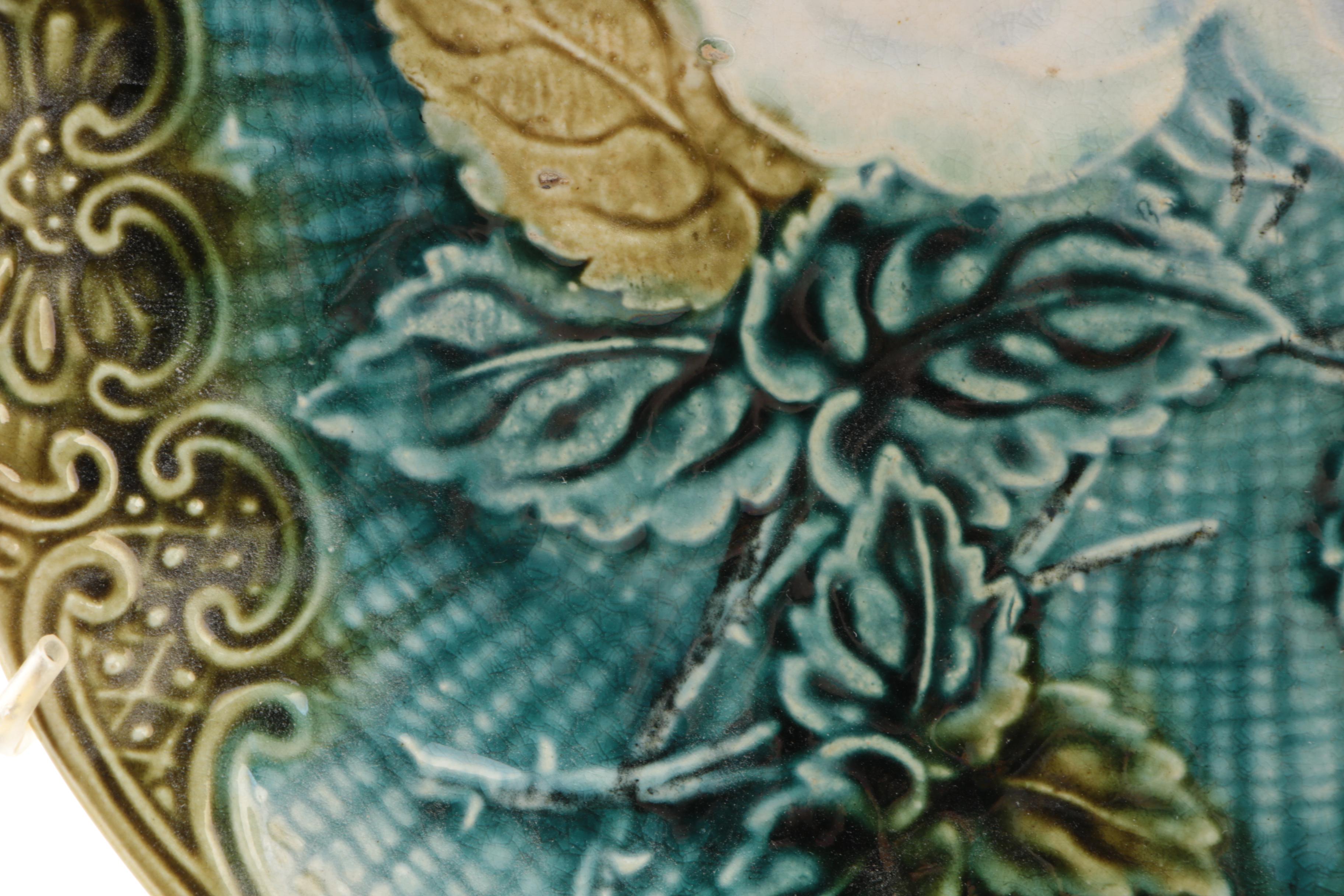 Antique German Majolica Plate