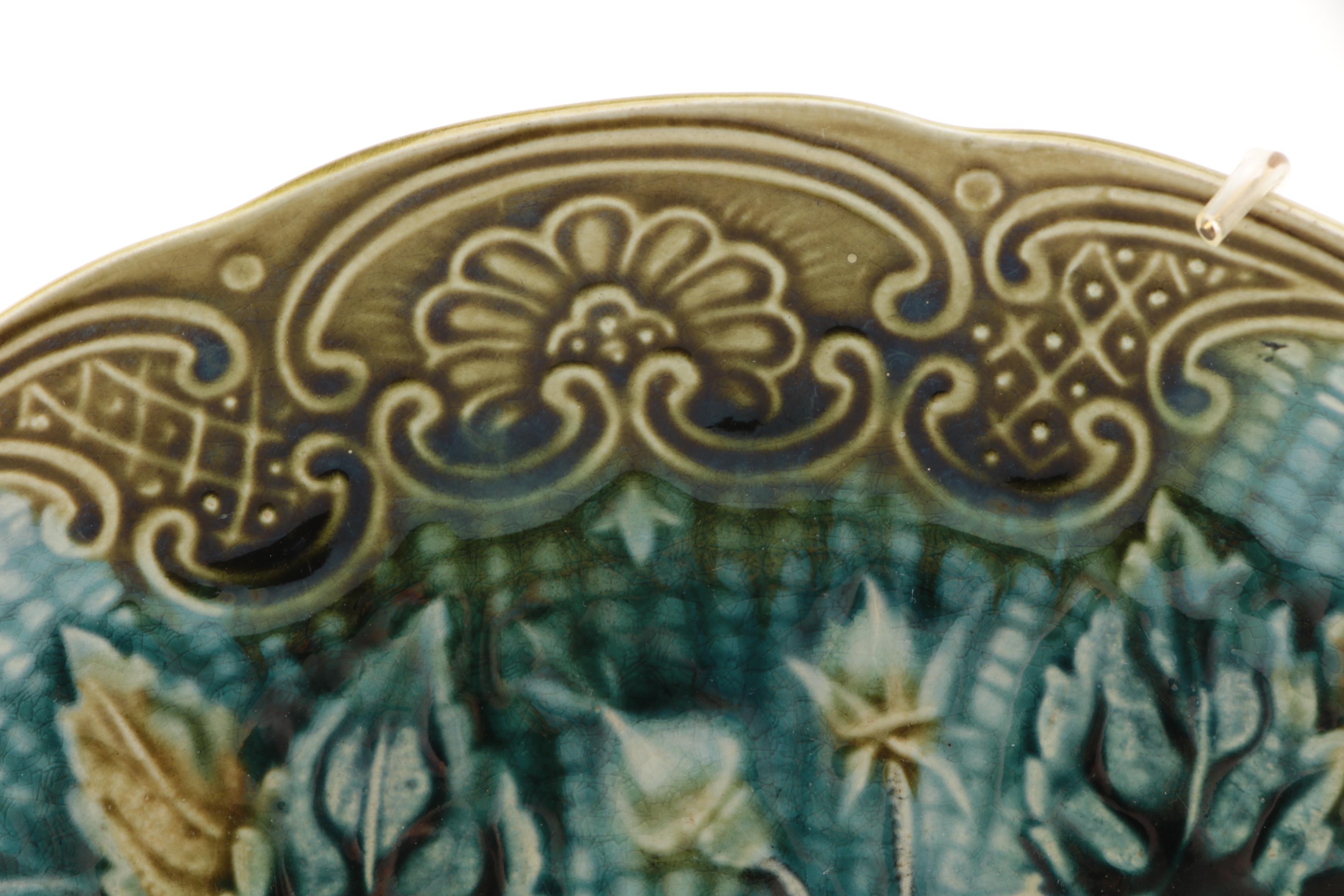 Antique German Majolica Plate