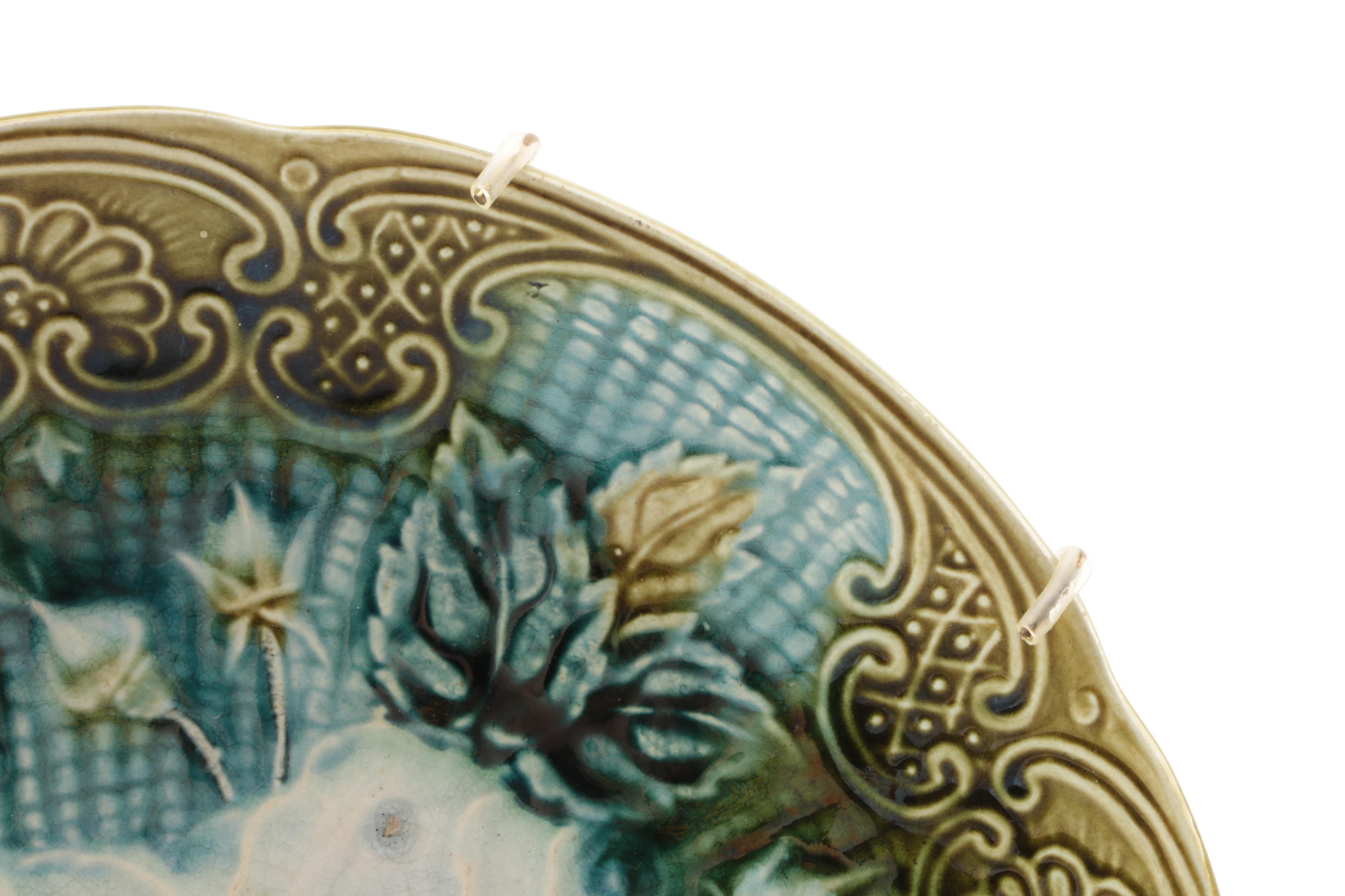 Antique German Majolica Plate