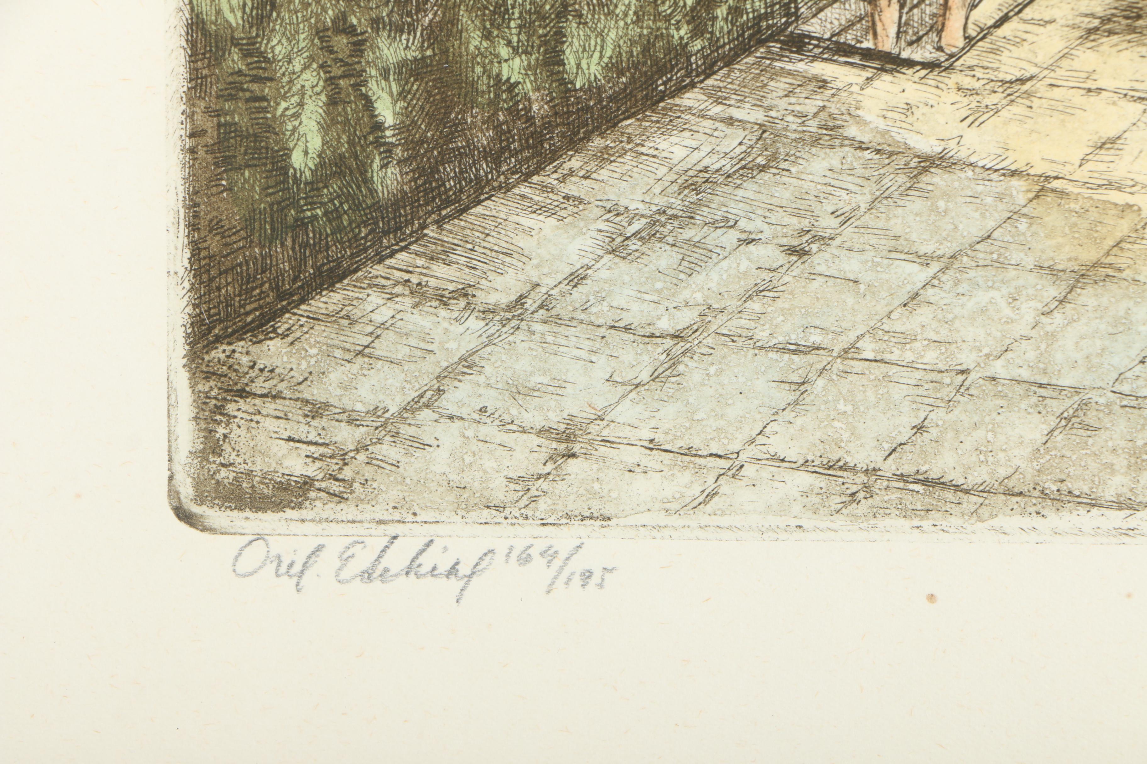 L. Marianne Limited Edition Hand Colored Etching