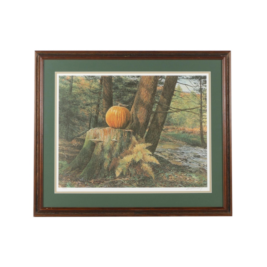 David Armstrong Limited Edition Offset Lithograph "Pumpkin Pines"