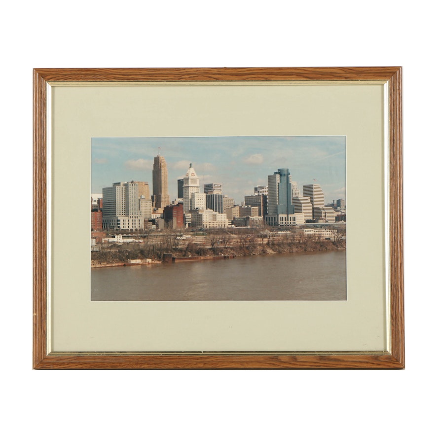 Late 20th Century Color Photograph of Cincinnati Skyline