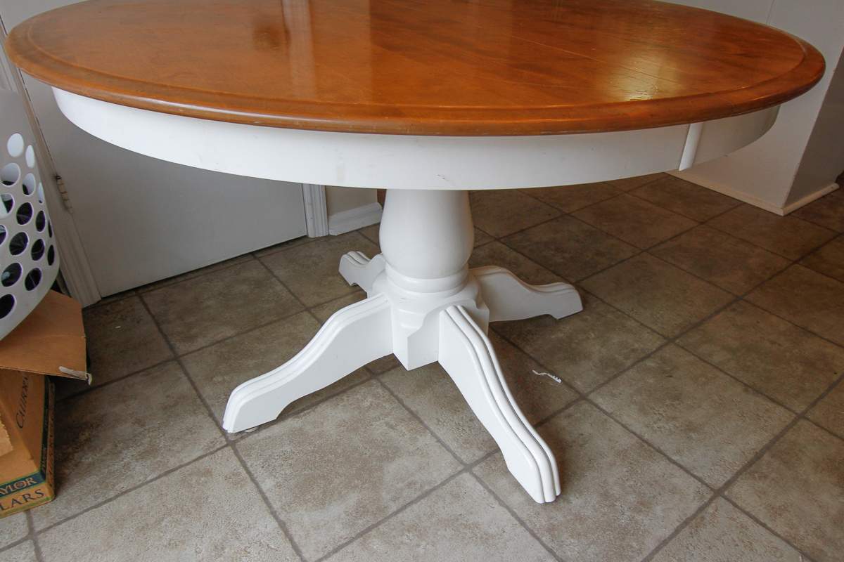 Two Tone Pedestal Dining Table