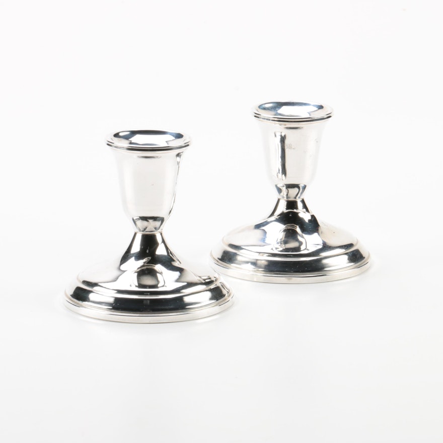 Pair of Towle Weighted Sterling Candleholders