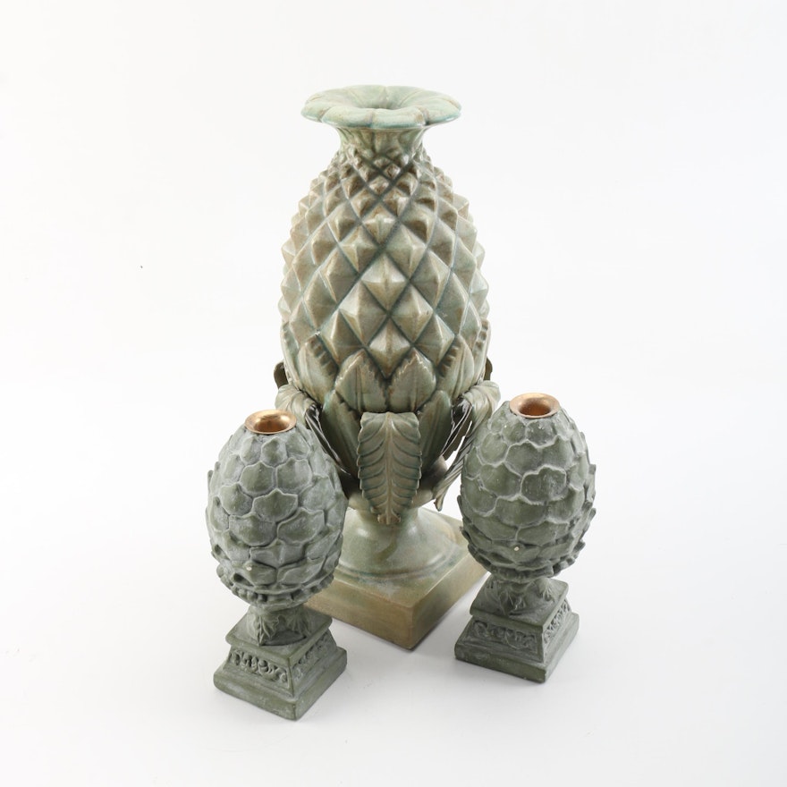 Pineapple and Artichoke Style Candle Holders