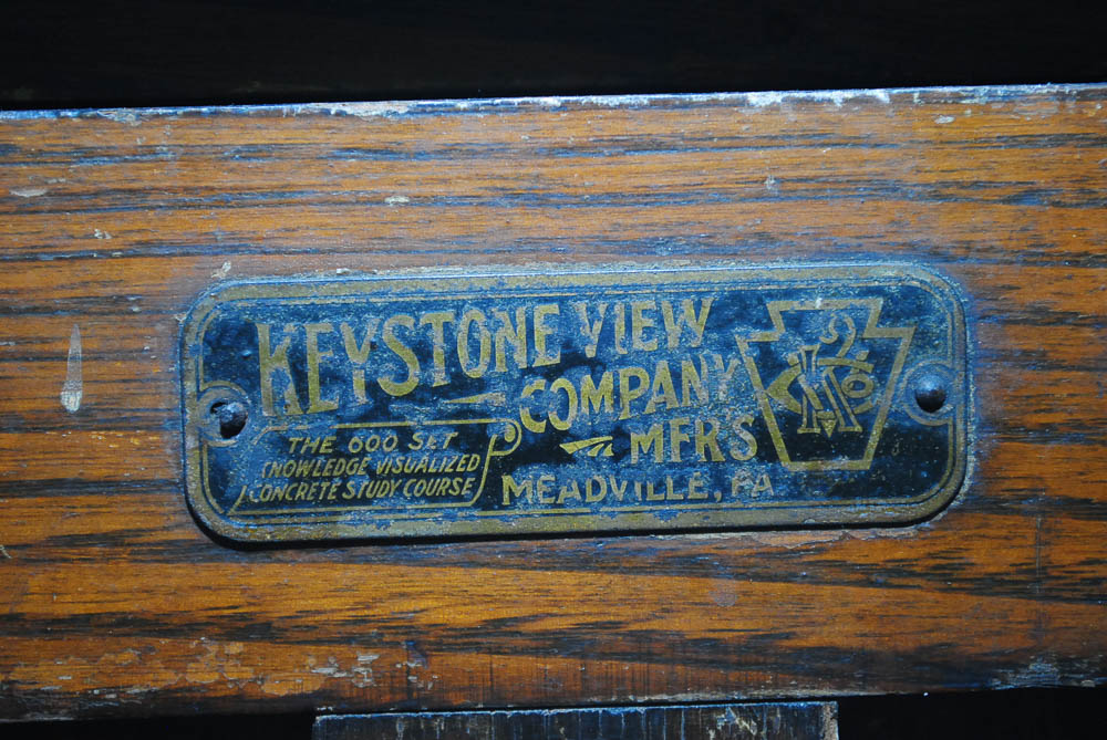 Keystone View Company Magic Lantern Slides in Slide Cabinet
