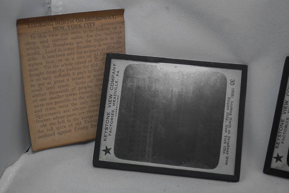 Keystone View Company Magic Lantern Slides in Slide Cabinet