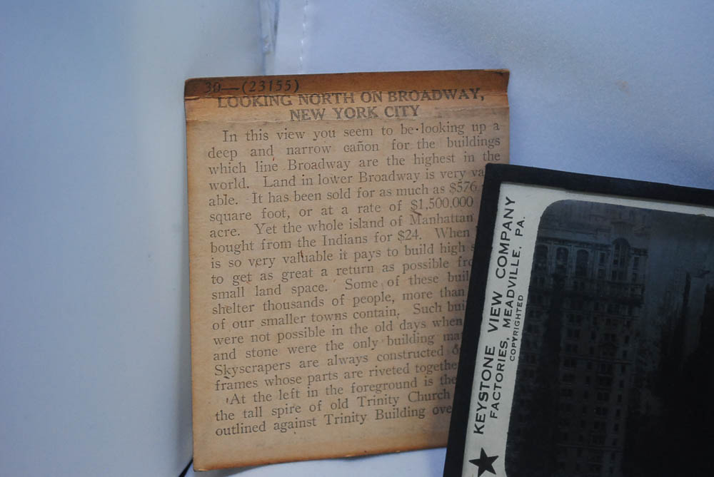 Keystone View Company Magic Lantern Slides in Slide Cabinet