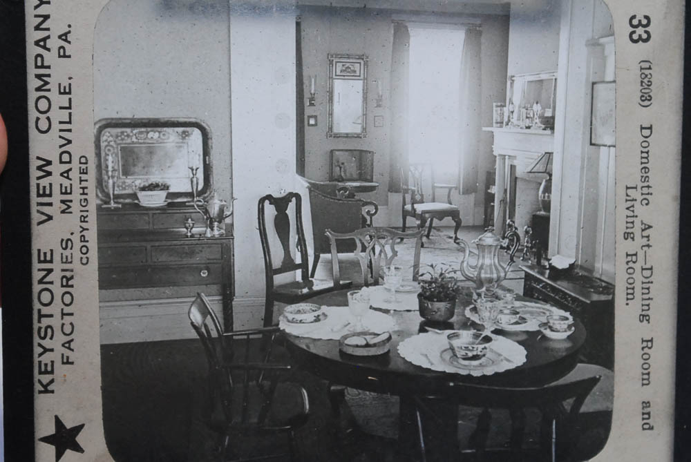 Keystone View Company Magic Lantern Slides in Slide Cabinet