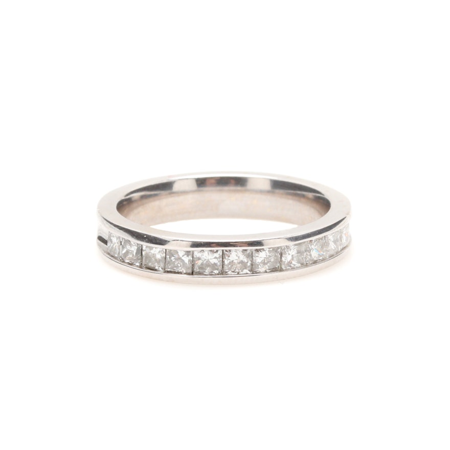 14K White Gold 1.00 CTW Diamond Channel Band