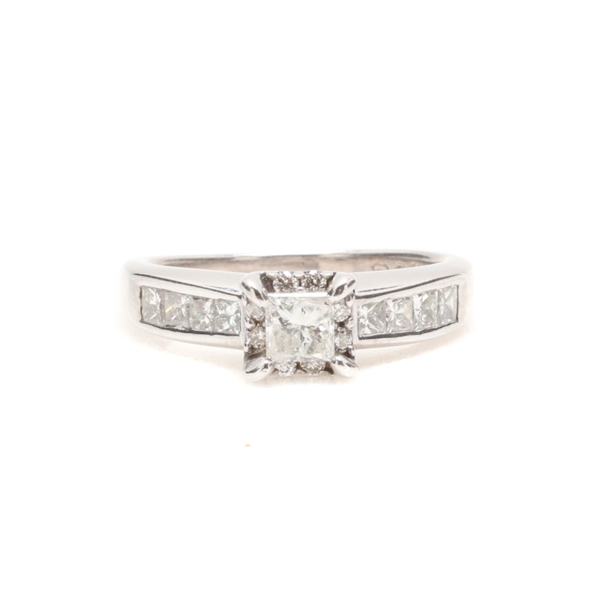 14K White Gold 1.37 CTW Diamond Ring