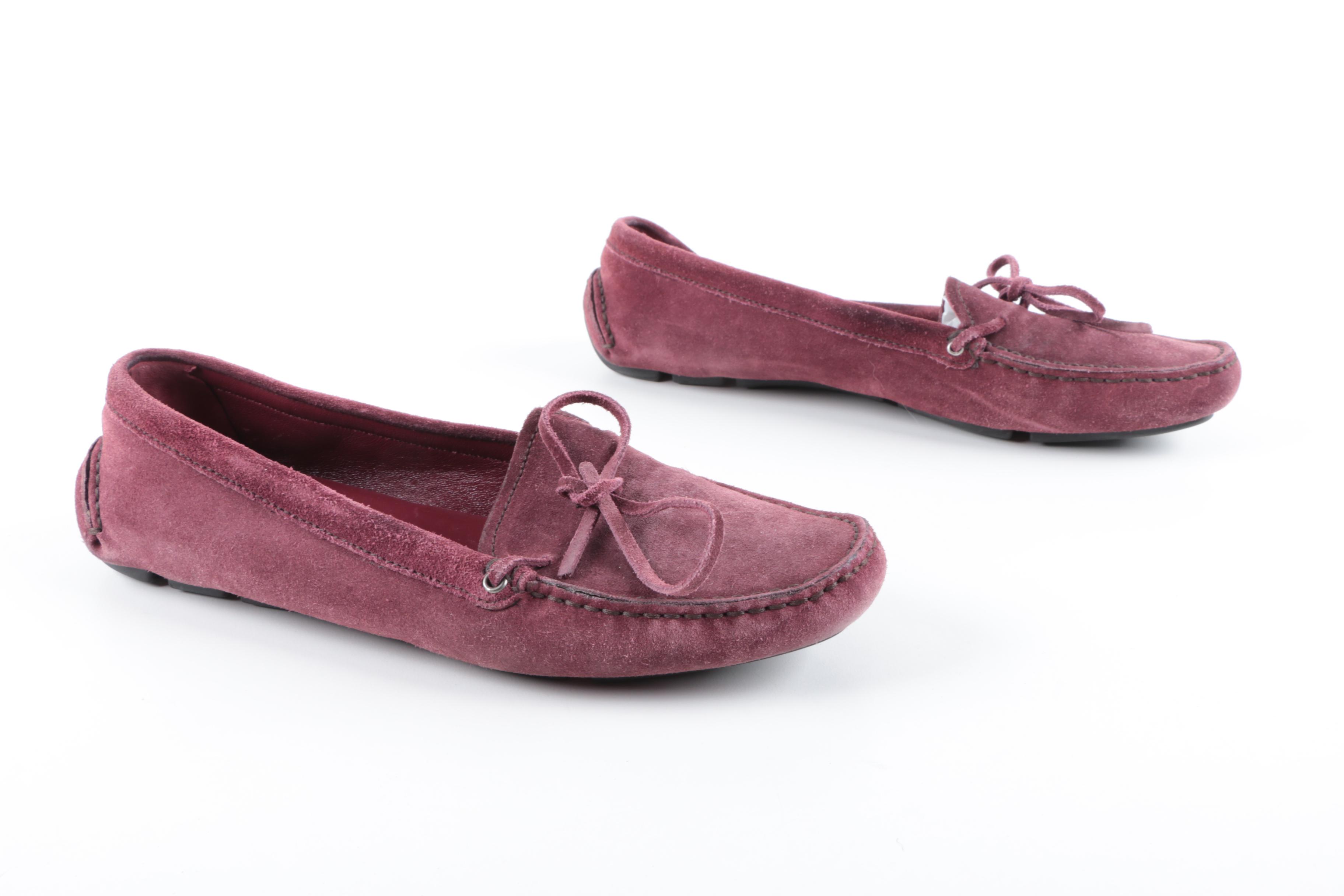 Women's Prada Purple Suede Driving Mocassins