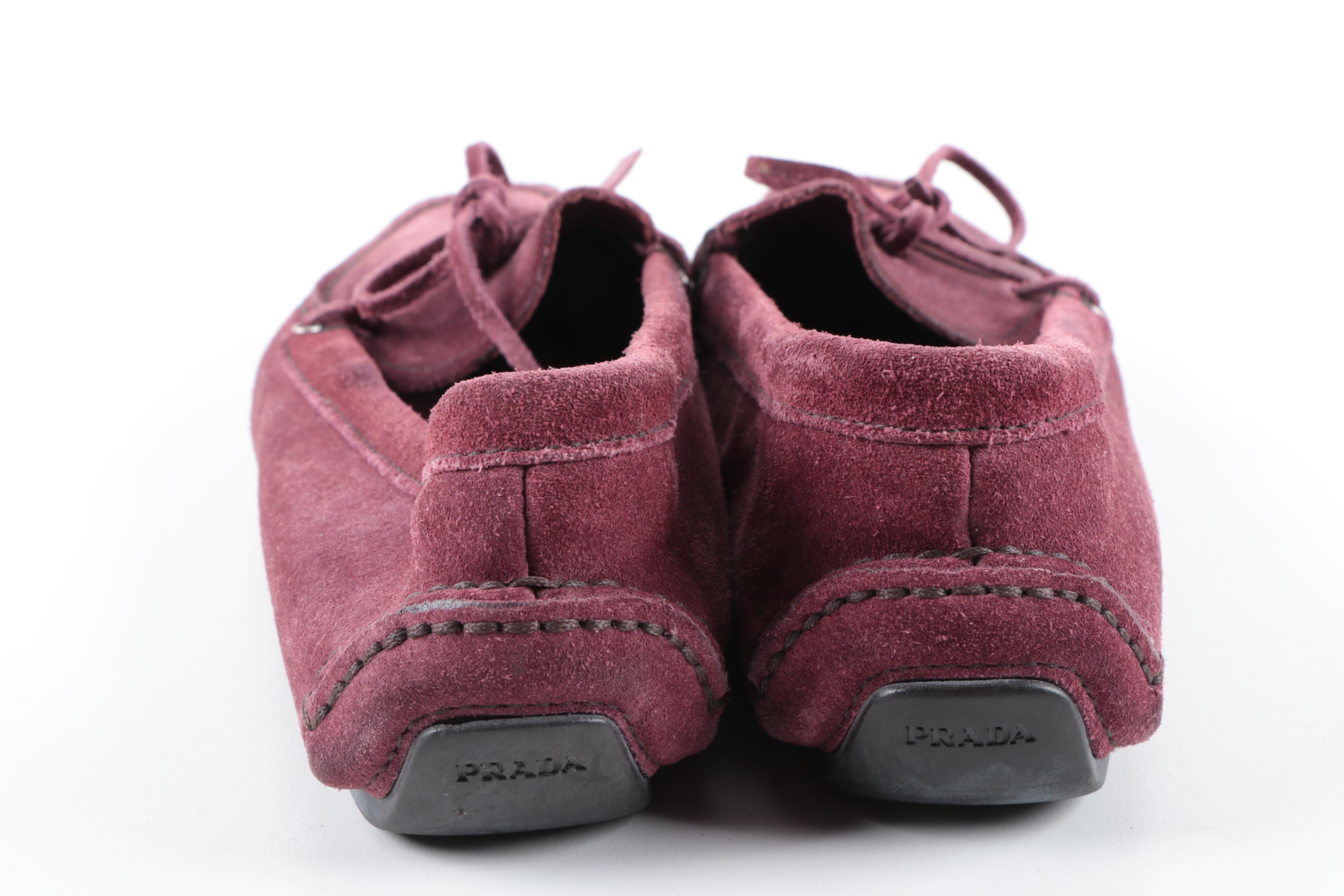 Women's Prada Purple Suede Driving Mocassins
