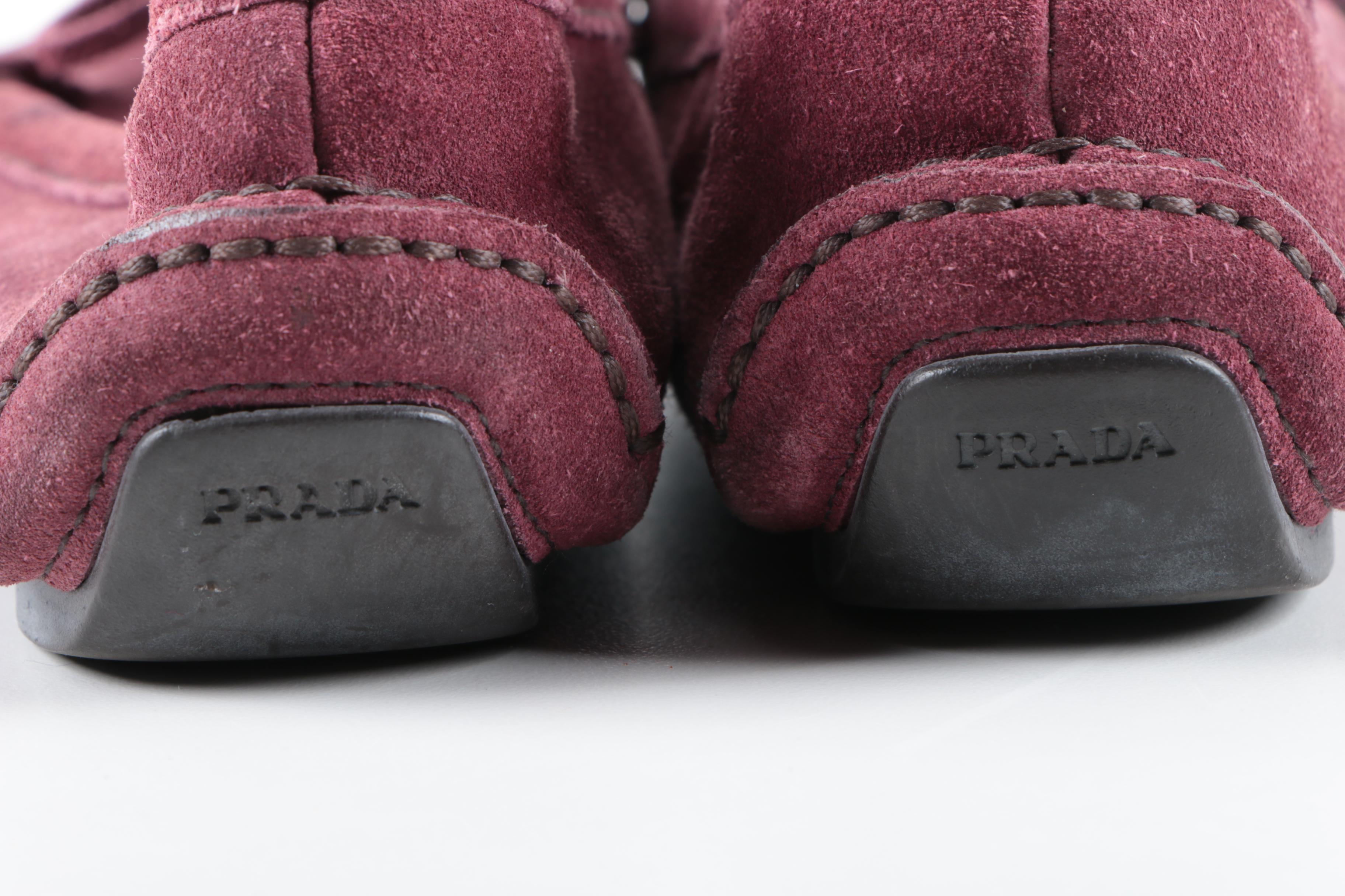 Women's Prada Purple Suede Driving Mocassins