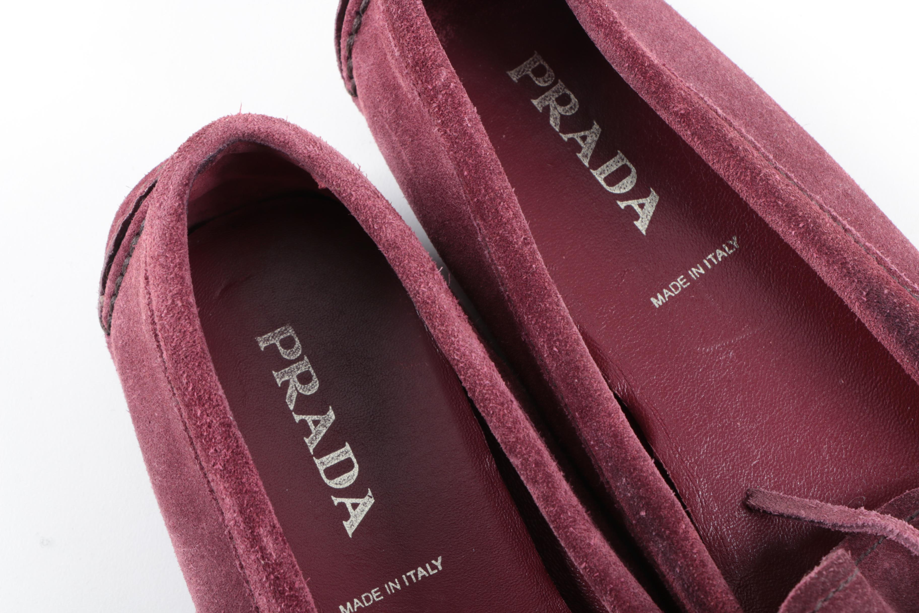Women's Prada Purple Suede Driving Mocassins