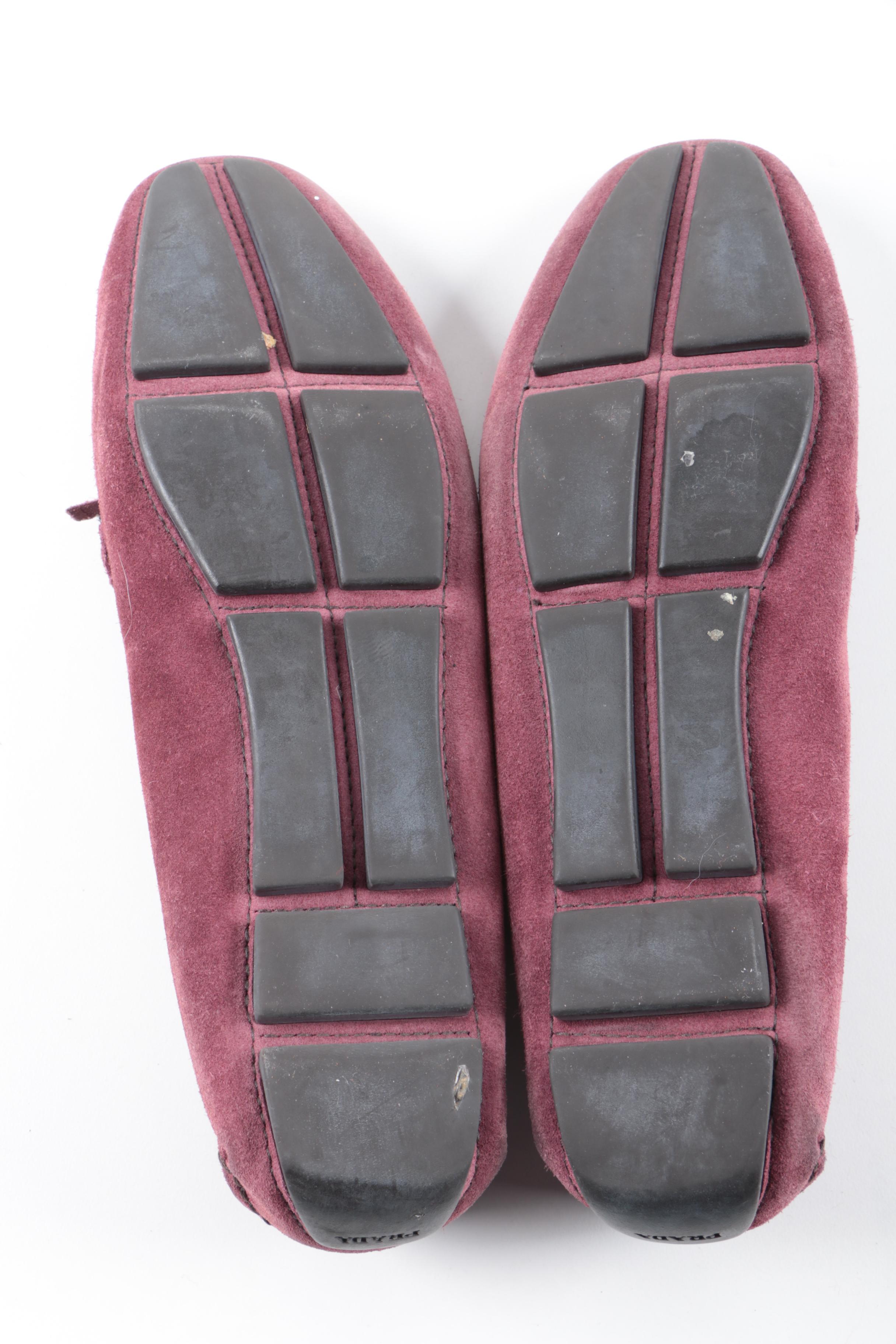 Women's Prada Purple Suede Driving Mocassins