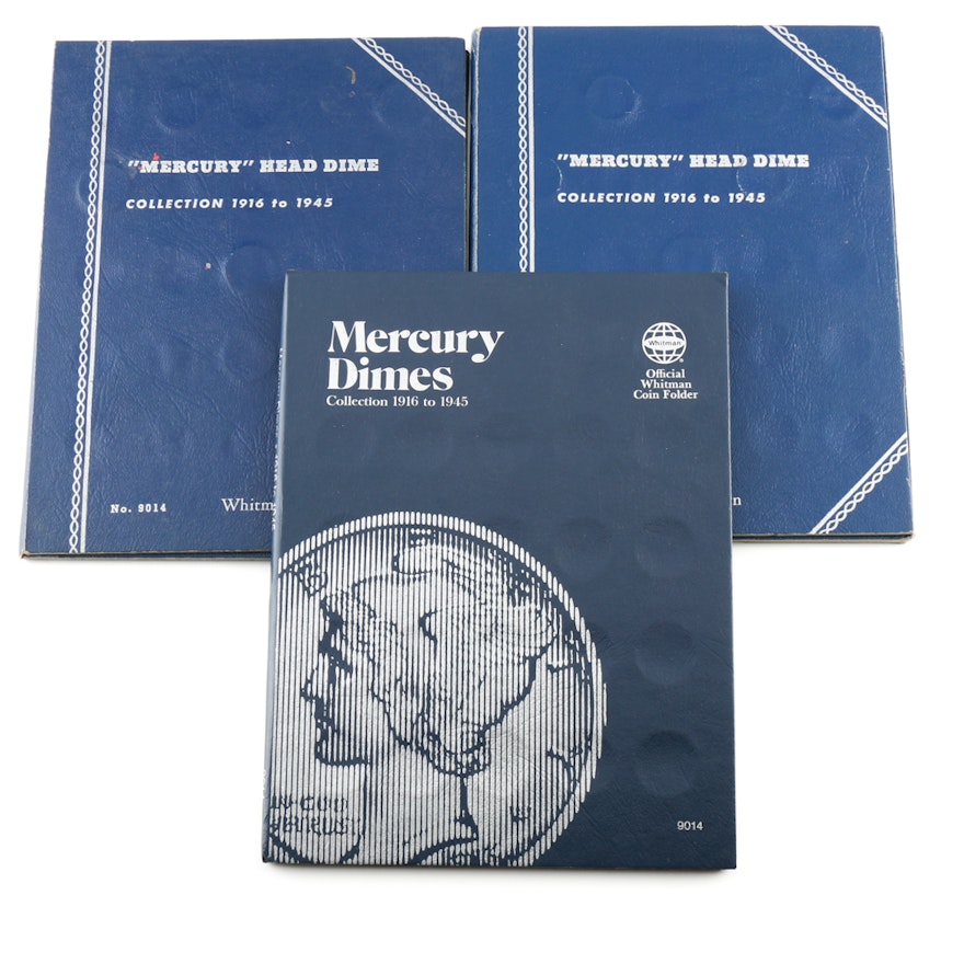 Three Partially Filled Volumes of Mercury Dimes