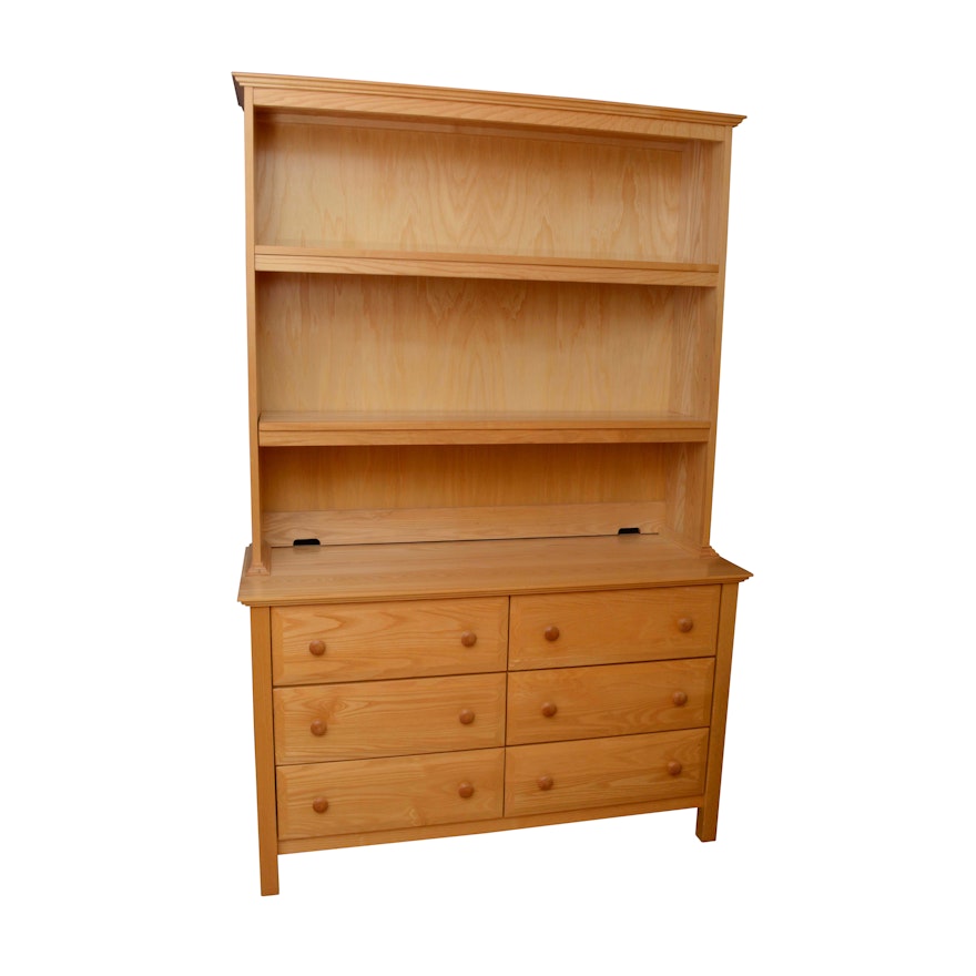 Ash Bookcase Hutch on Chest in the style of Vermont Tubbs