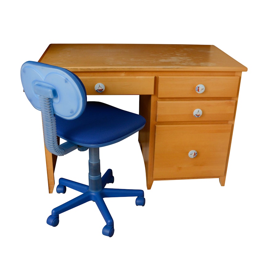 Maple Student Desk with Office Chair