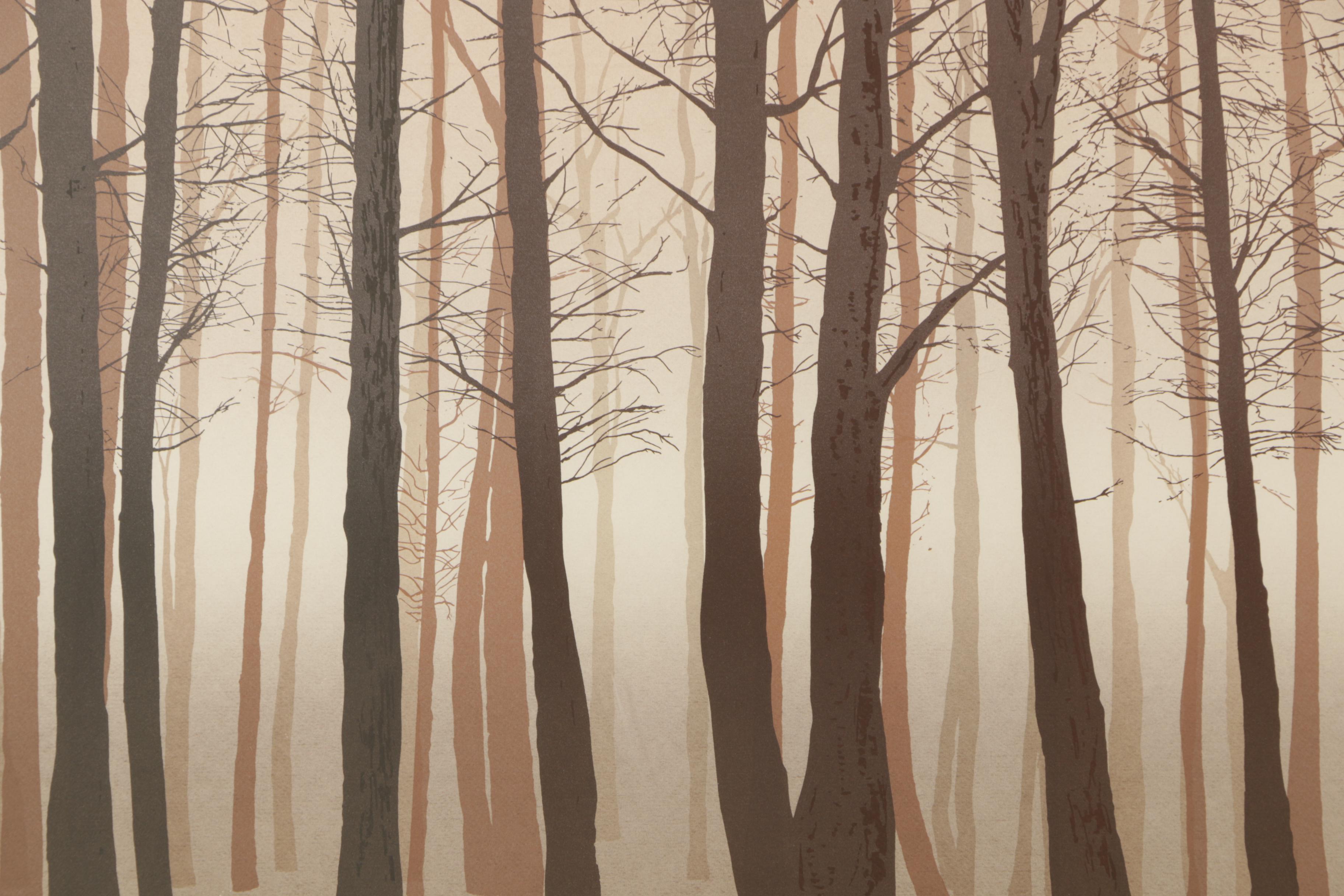 William Omurcada 1980 Color Lithograph "Winter Woods II"