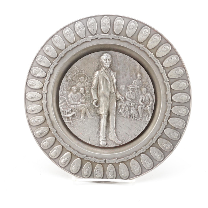 Limited Edition Pewter Gettysburg Address Presidential Plate