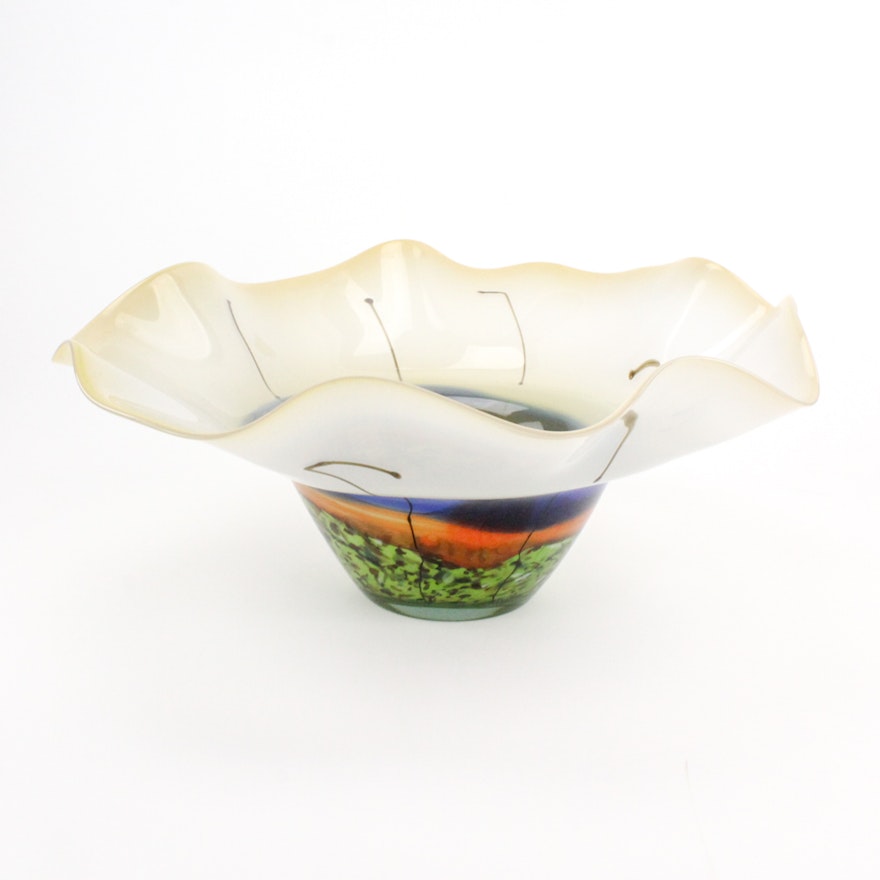 Handmade Romanian Art Glass Bowl