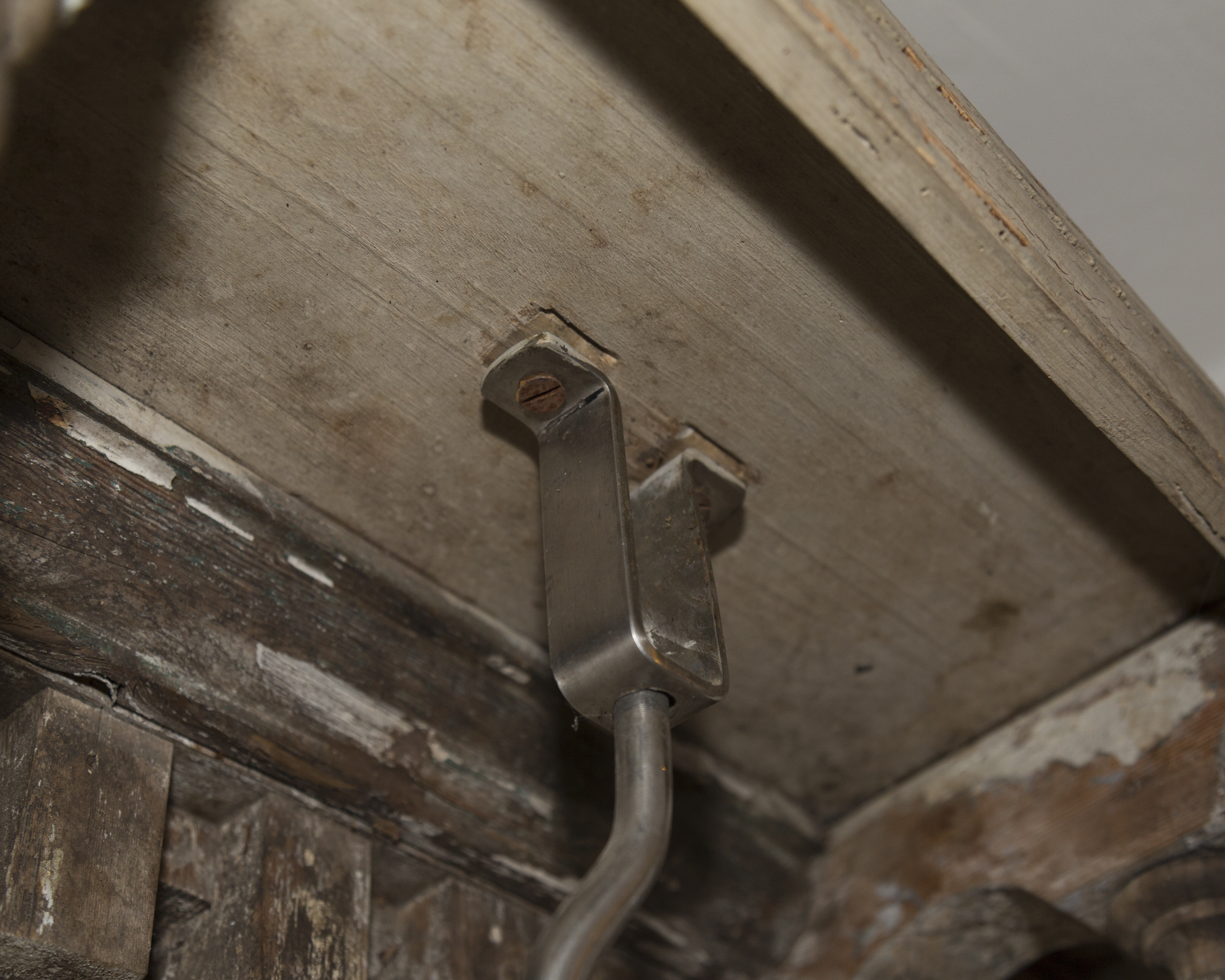 Antique French Butcher's Block with Meat Hooks