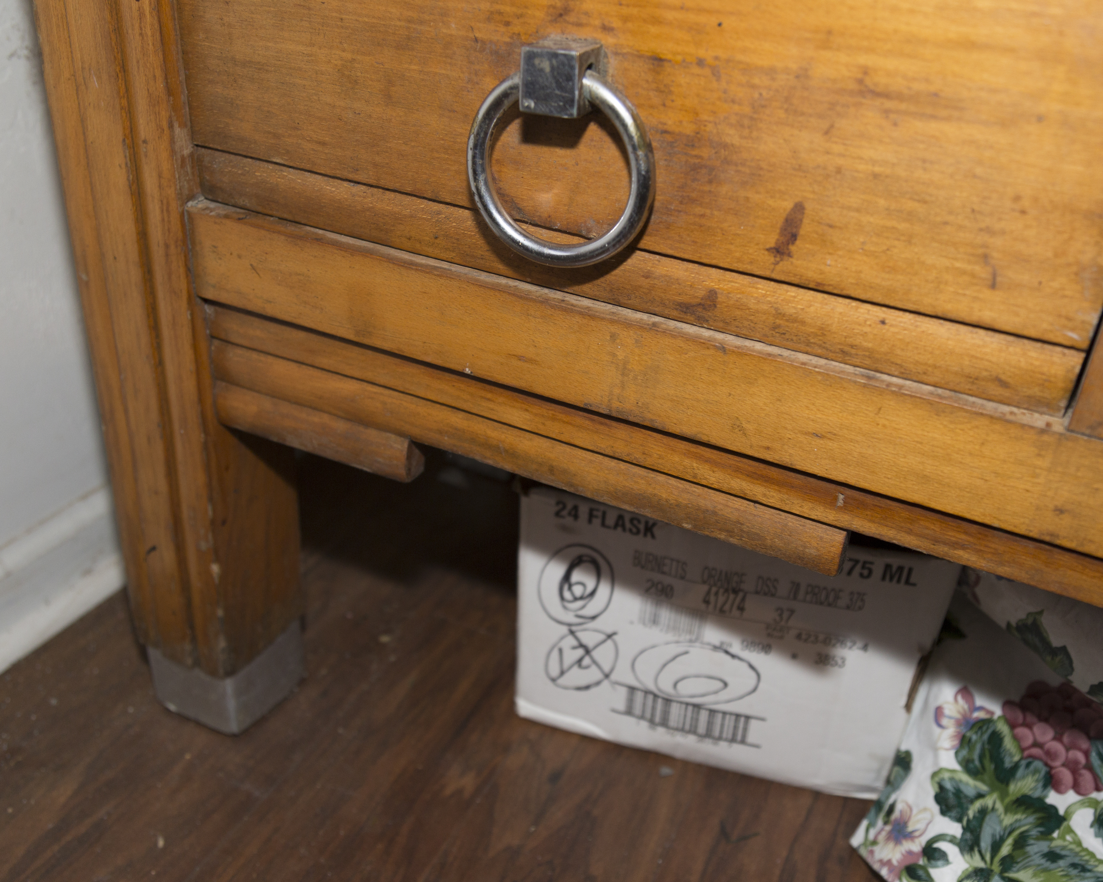 Antique French Butcher's Block with Meat Hooks