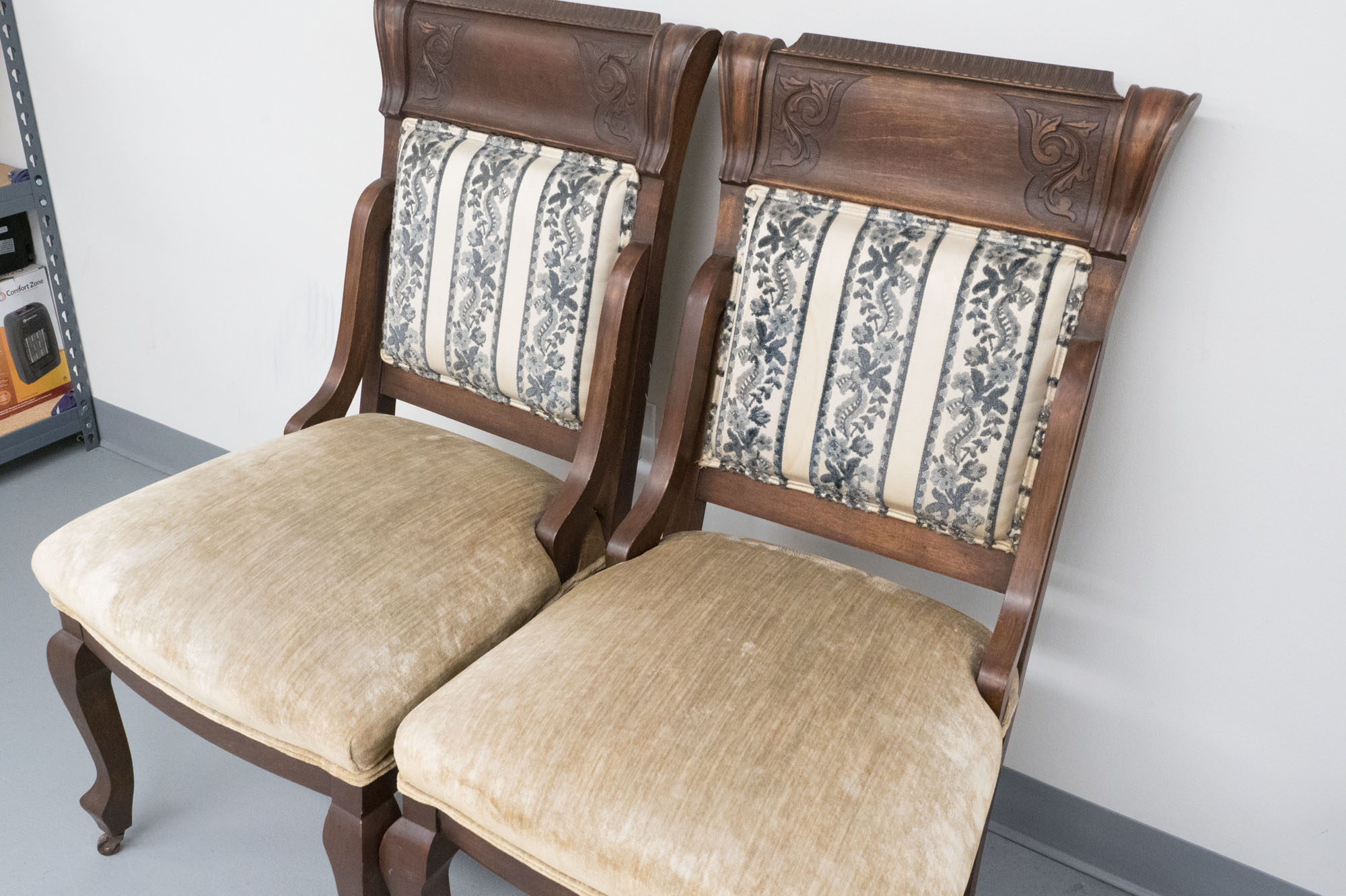 Pair of Vintage Victorian Style Side Chairs