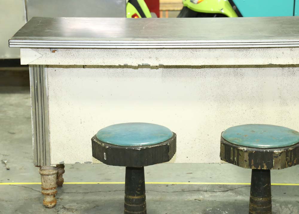 Vintage Lunch Counter and Stools