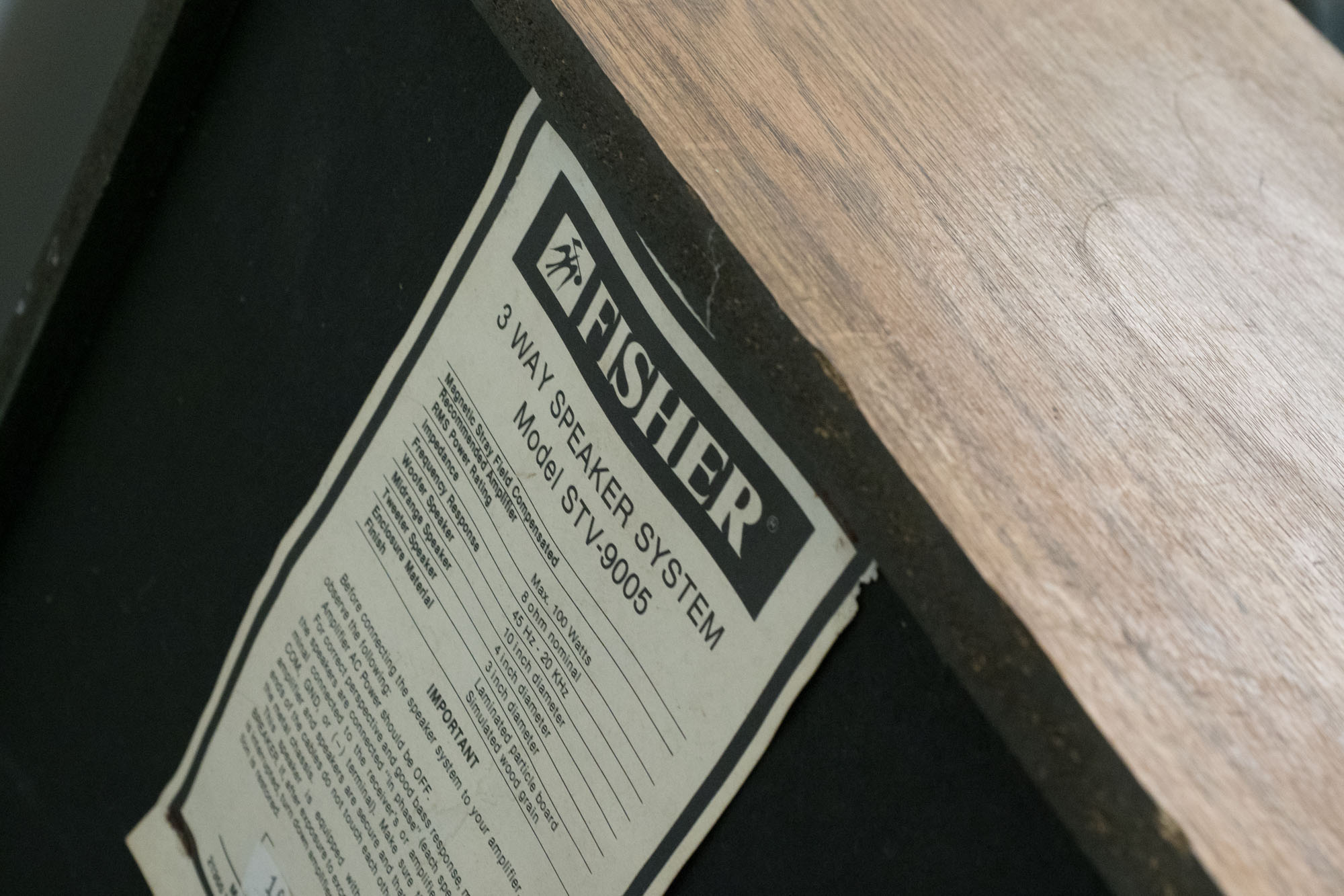 Vintage Fisher STV-9005 Floorstanding Speakers