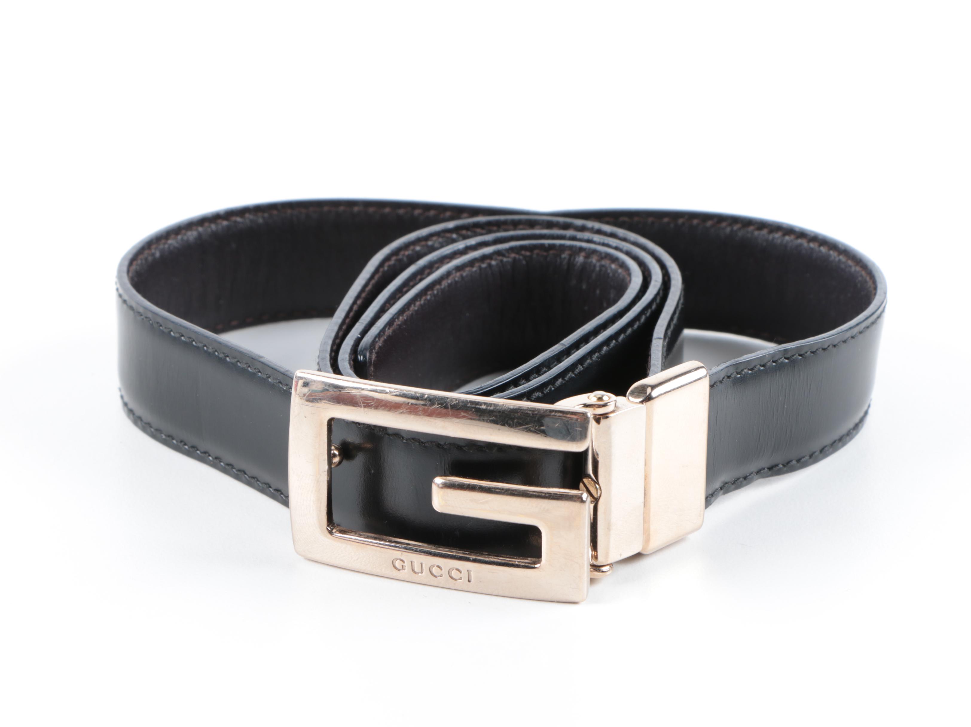 Dolce & Gabbana Leather Belt and Vintage Gucci Reversible Belt