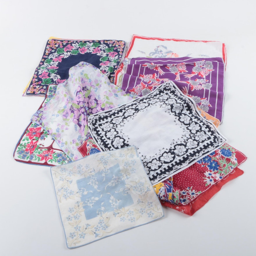 Women's Vintage Handkerchiefs Including Mickey Mouse