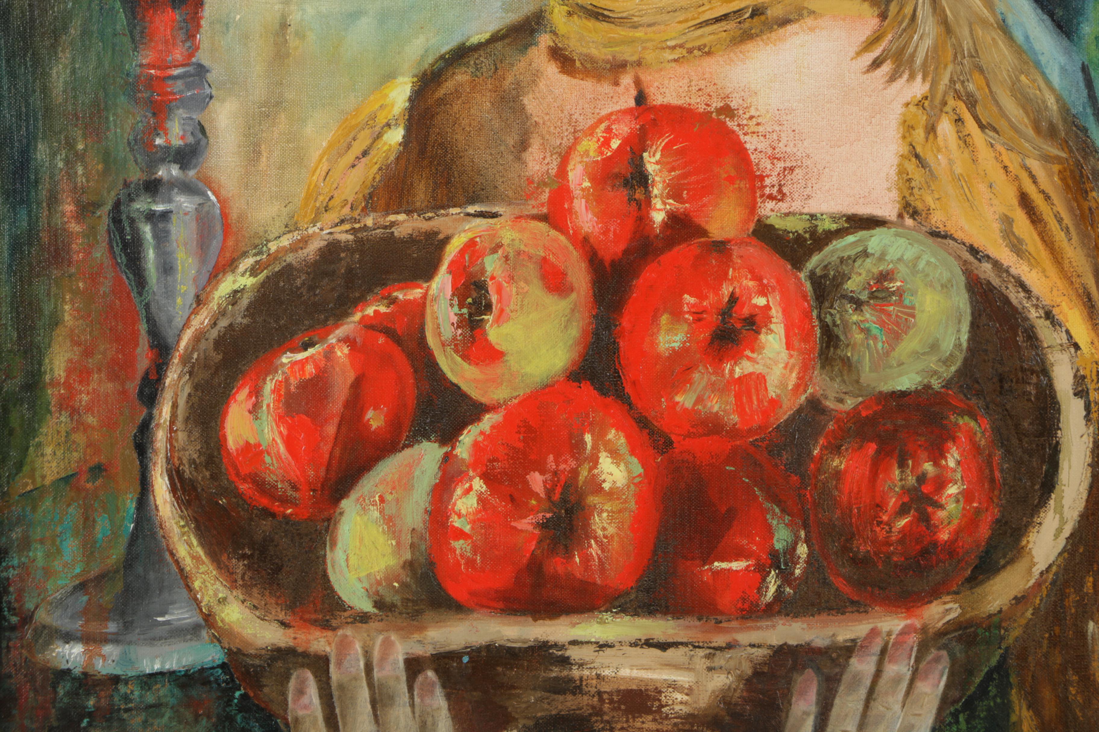 Freda Frank Oil Painting "Girl with Apples"