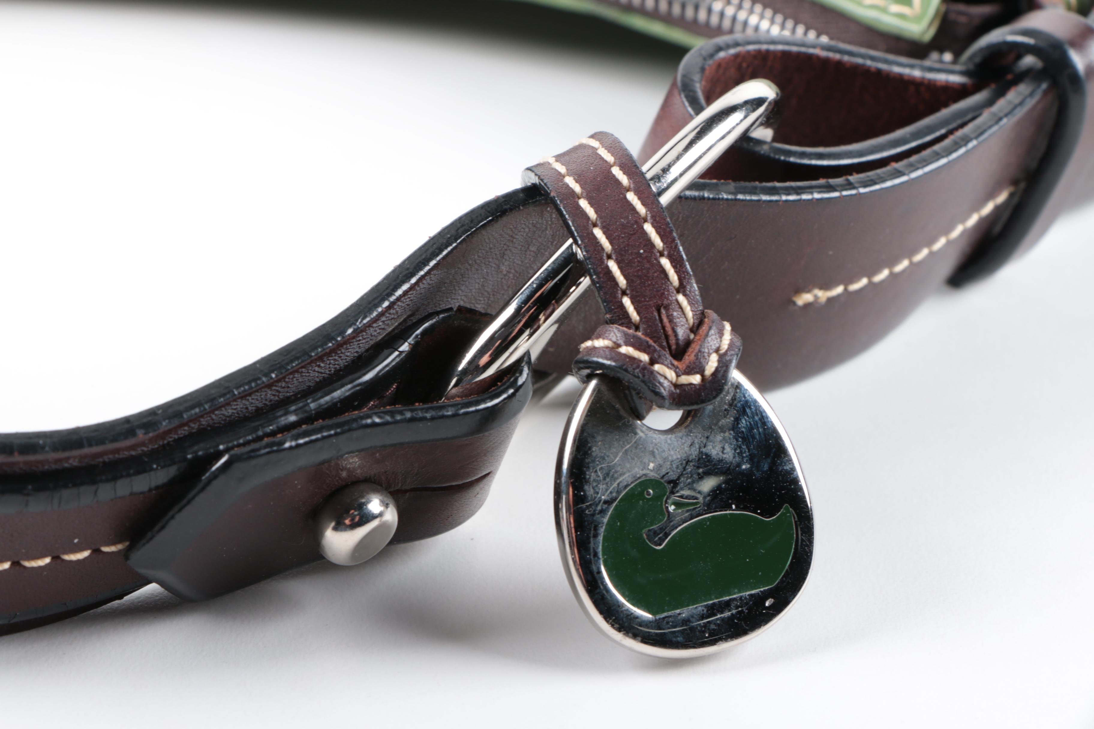 Dooney and Bourke Crocodile Embossed Green Leather Handbag