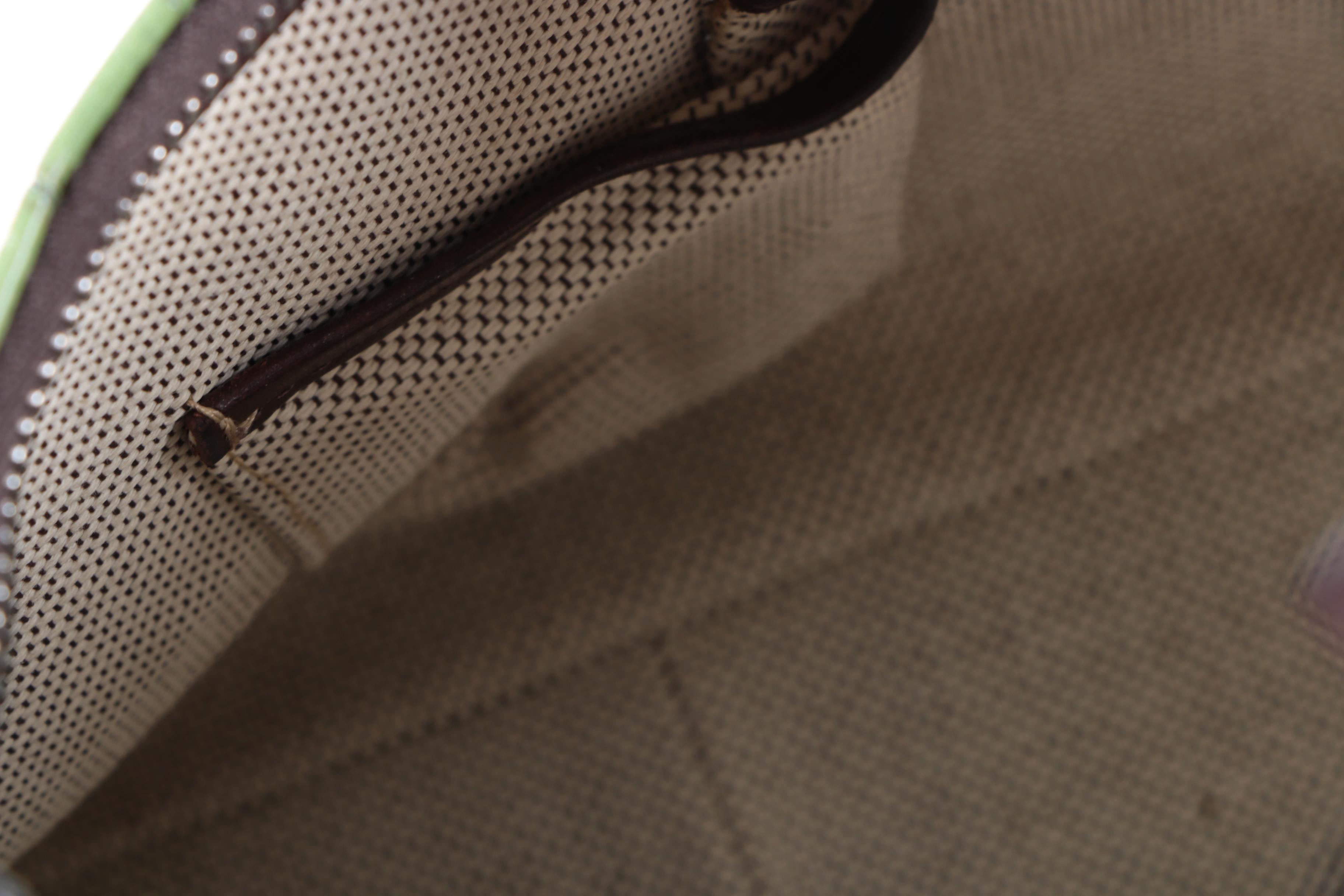 Dooney and Bourke Crocodile Embossed Green Leather Handbag