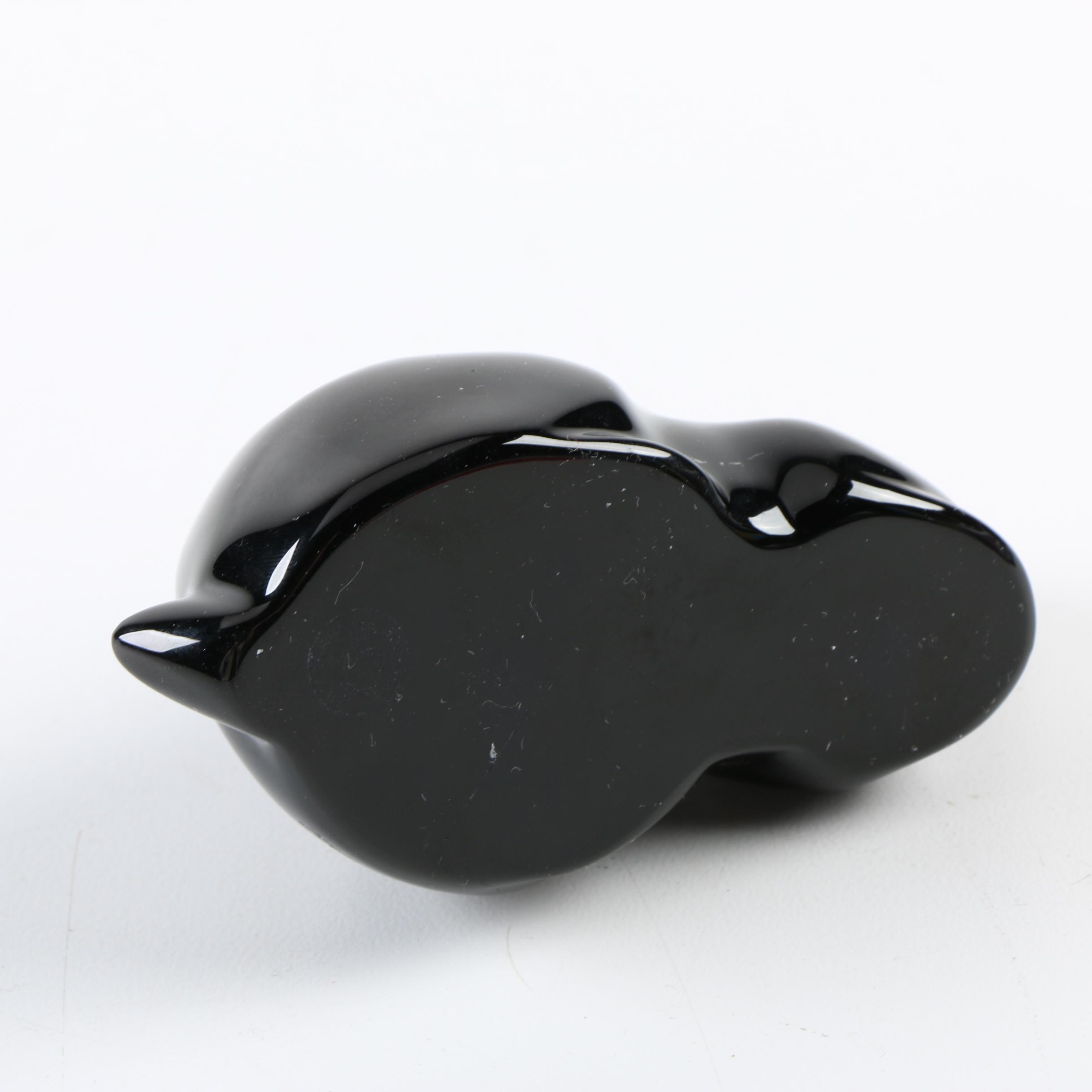 Baccarat Black Crystal Rabbit Figurine