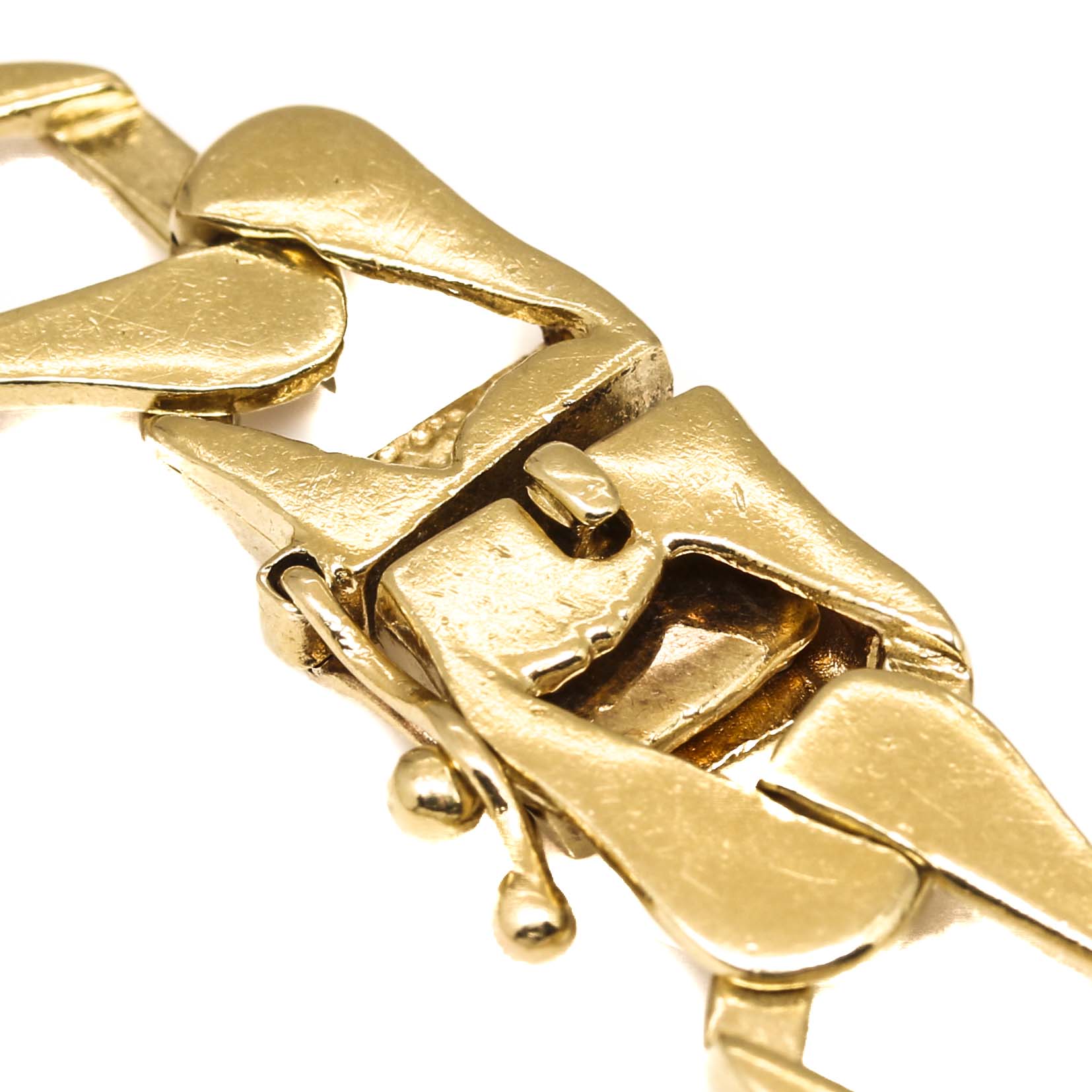 14K Yellow Gold Textured Linked Bracelet