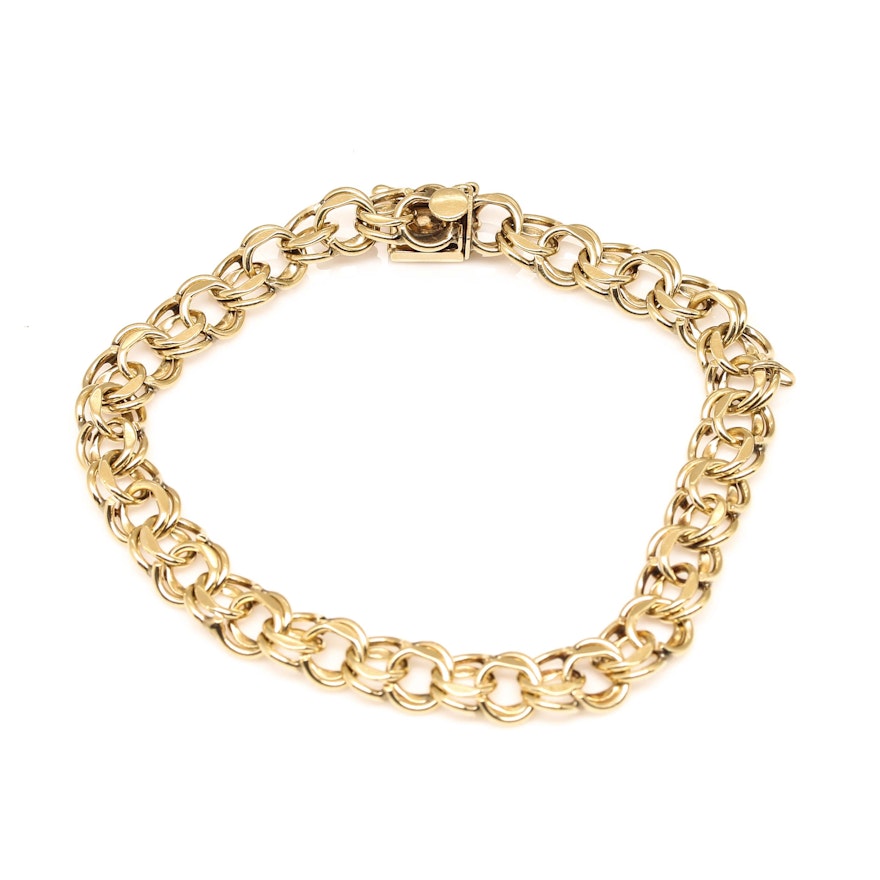 14K Yellow Gold Fancy Link Bracelet