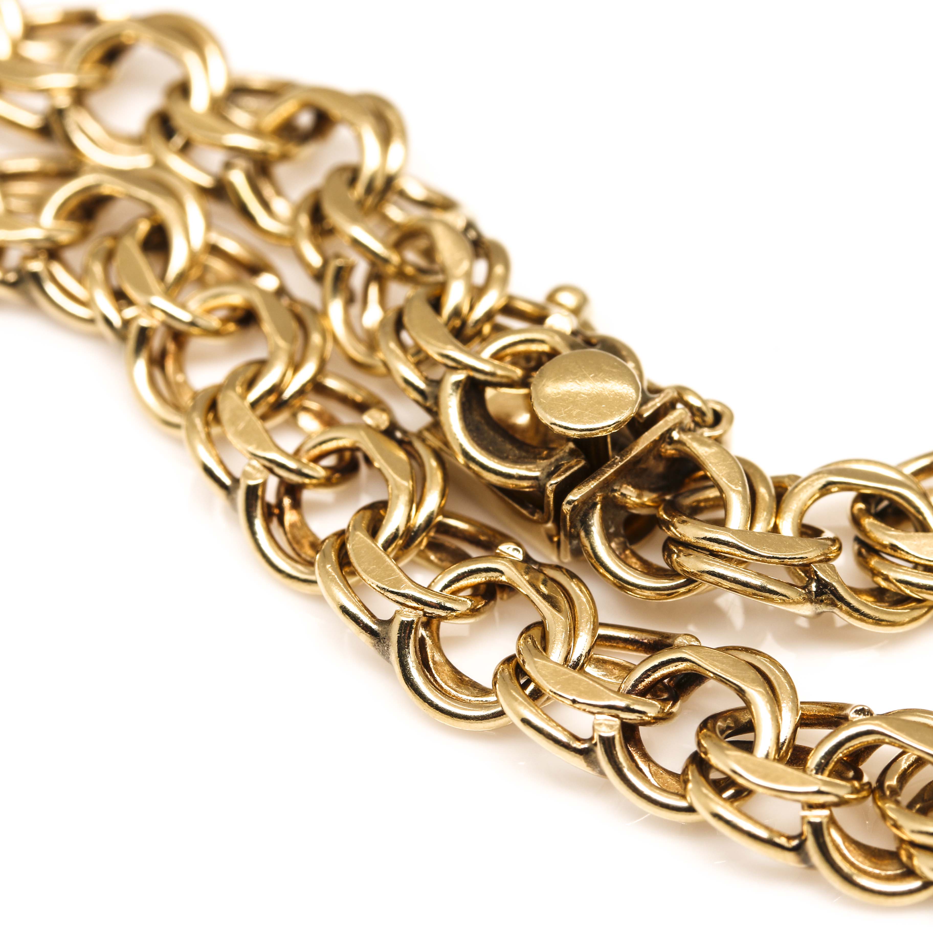 14K Yellow Gold Fancy Link Bracelet