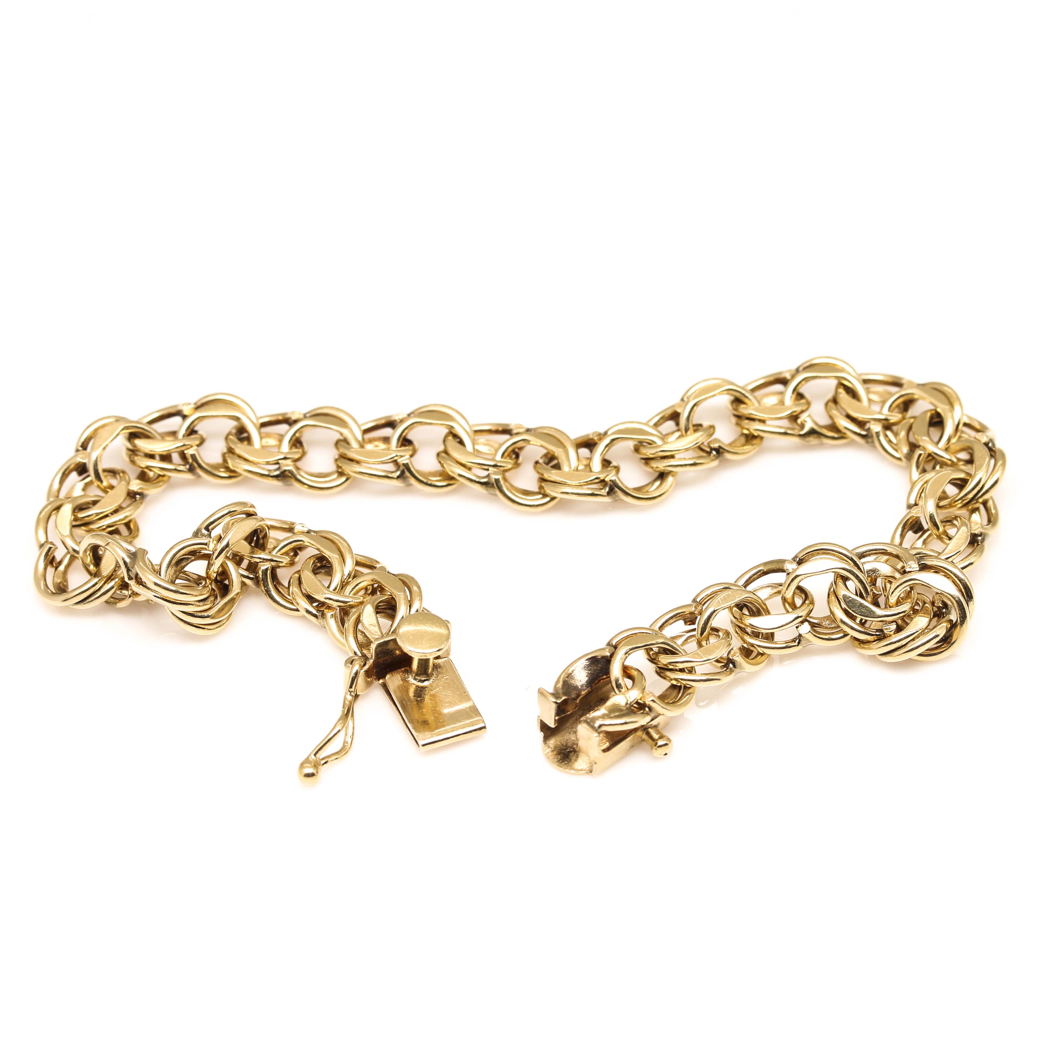 14K Yellow Gold Fancy Link Bracelet