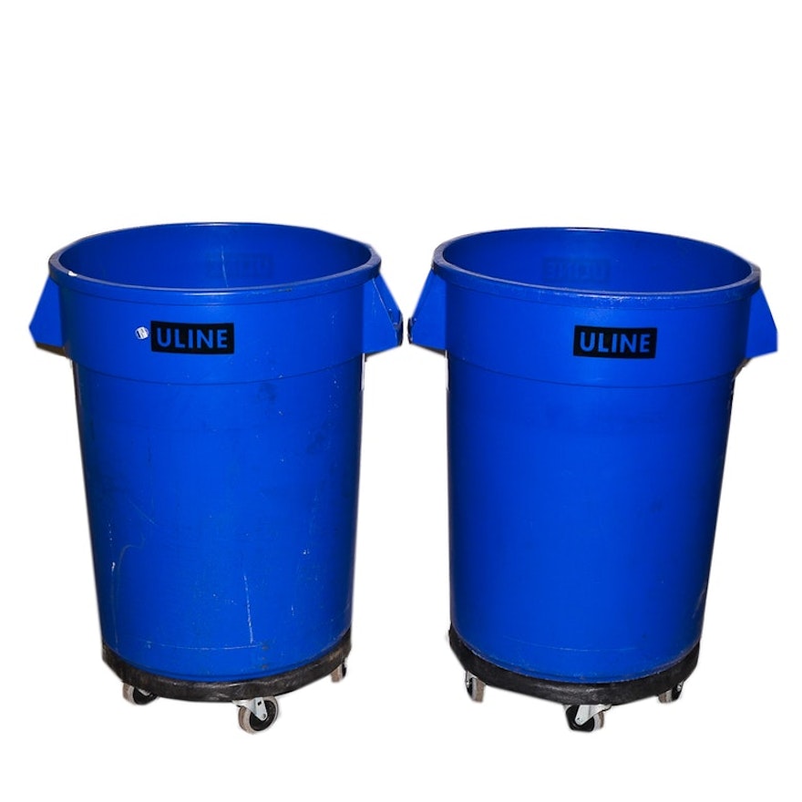 Uline Industrial Trash Bins with Removable Dollies