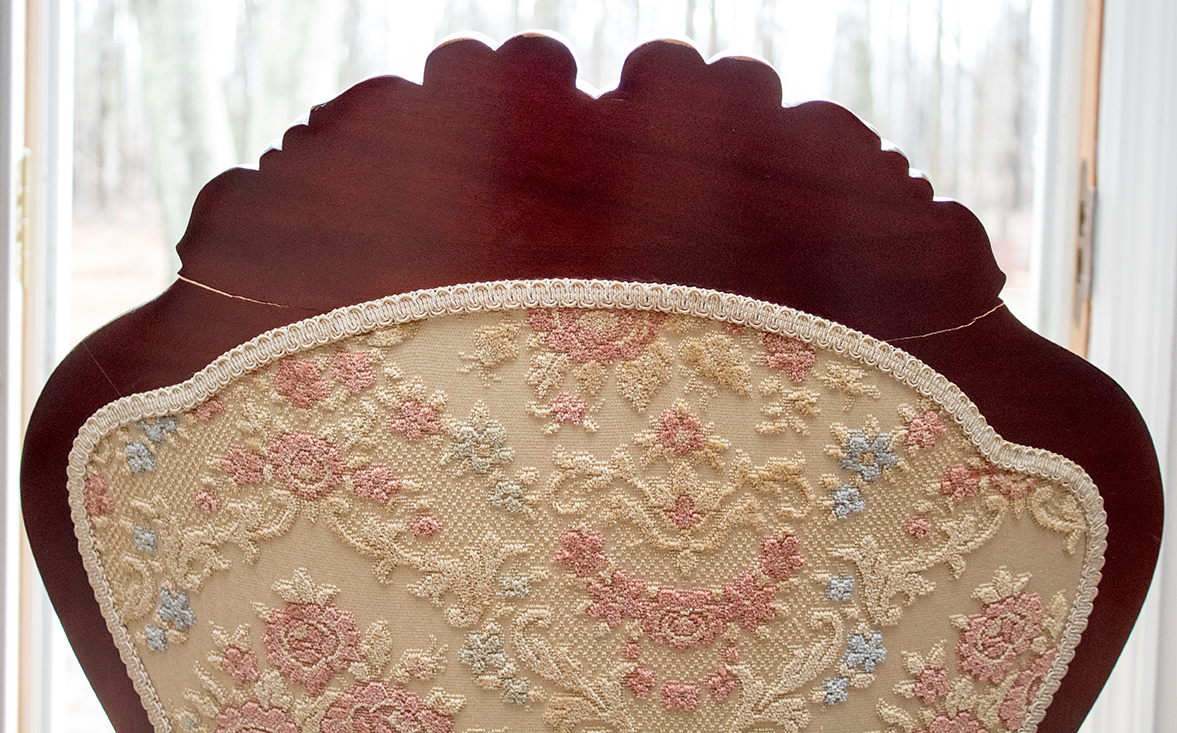 Victorian Style Carved and Upholstered Side Chair