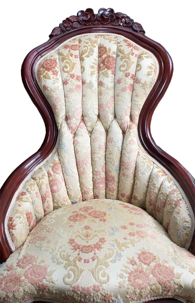 Victorian Style Carved and Upholstered Side Chair
