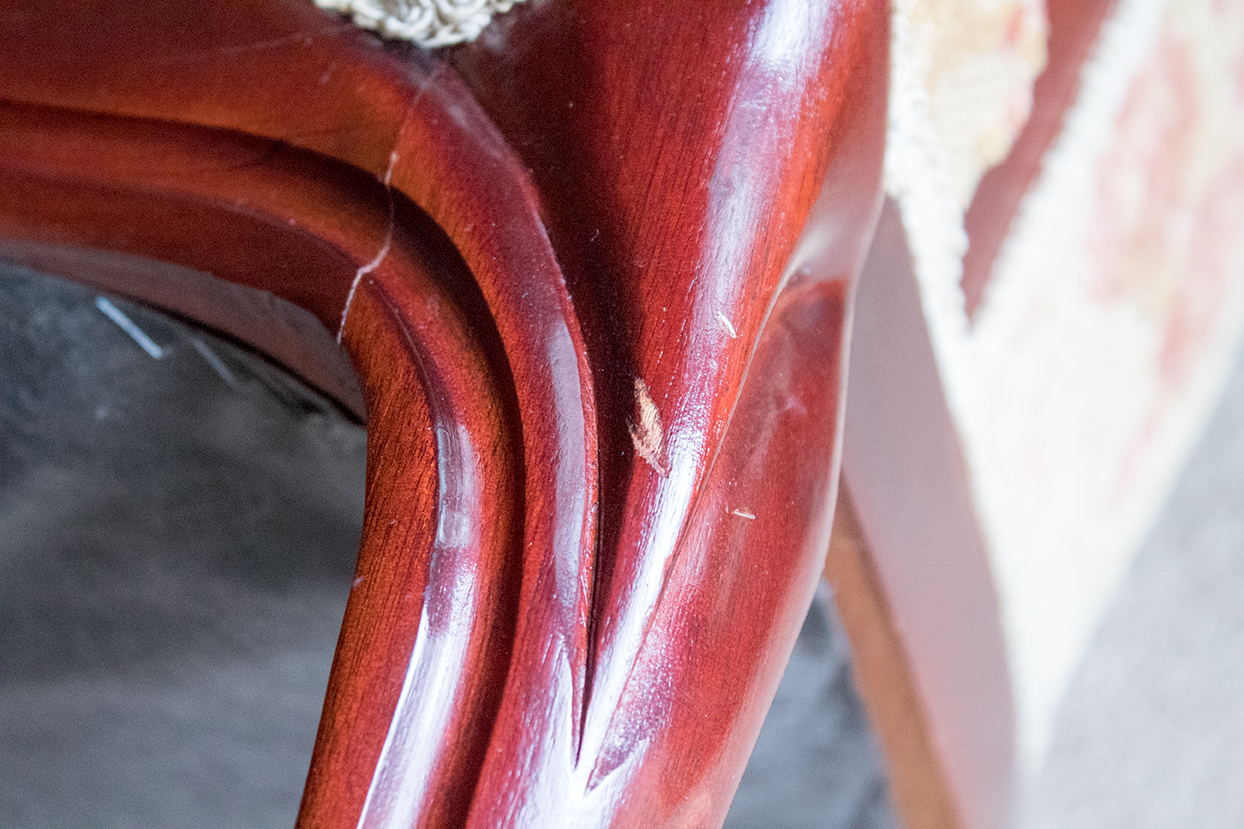 Victorian Style Carved and Upholstered Side Chair