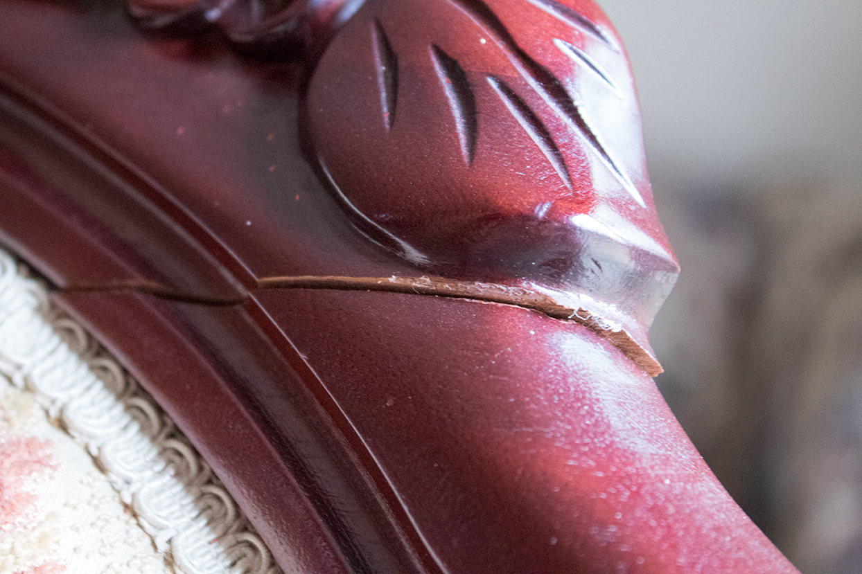 Victorian Style Carved and Upholstered Side Chair