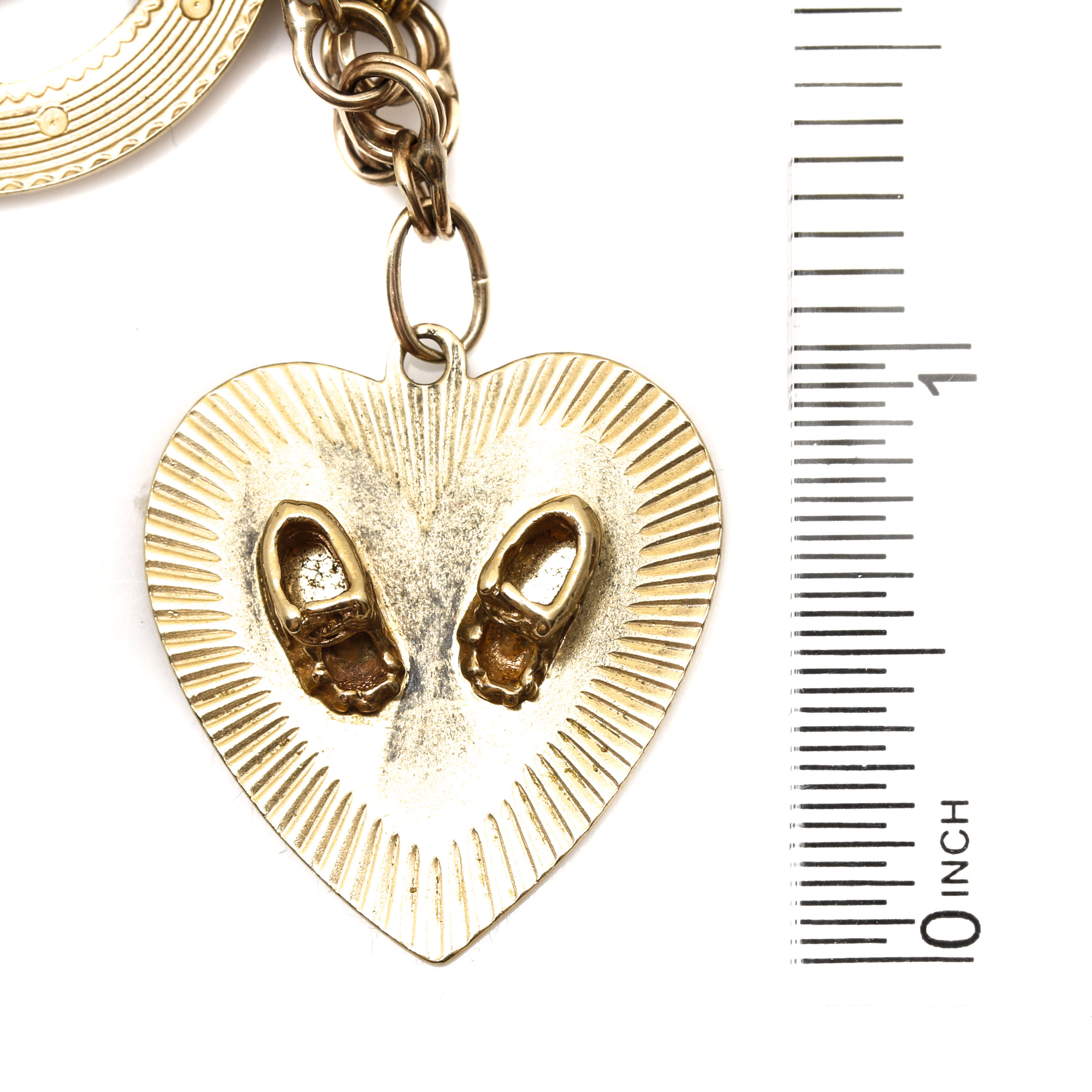 14K Yellow Gold Synthetic Spinel, Synthetic Ruby, and Gemstone Charm Bracelet